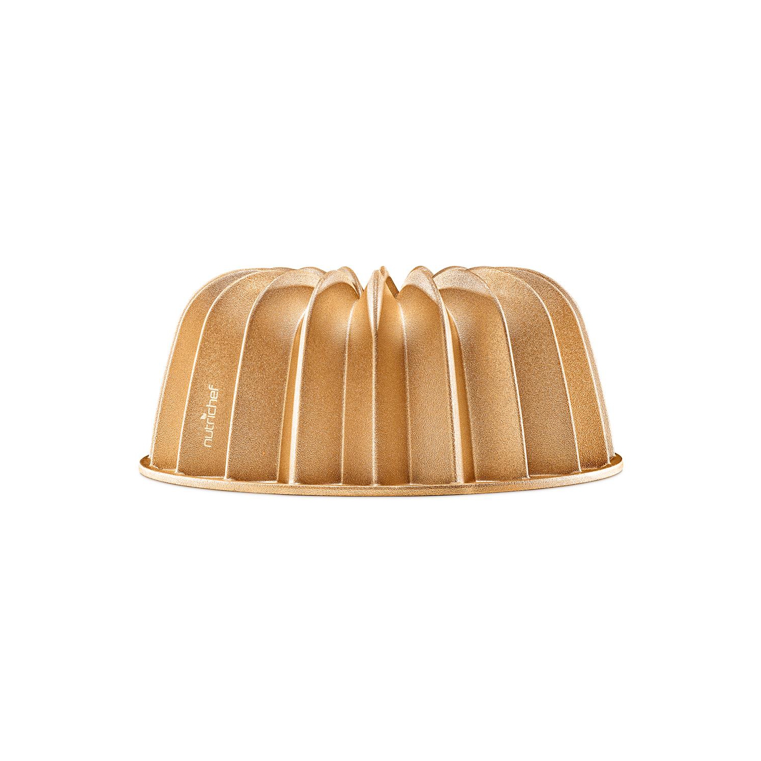 French Wreath Fluted Bundt Cake Pan, Extra Thick and Non Stick Aluminum Bakeware with 2 Layers of Non Stick Coating for Easier Release, Uniform