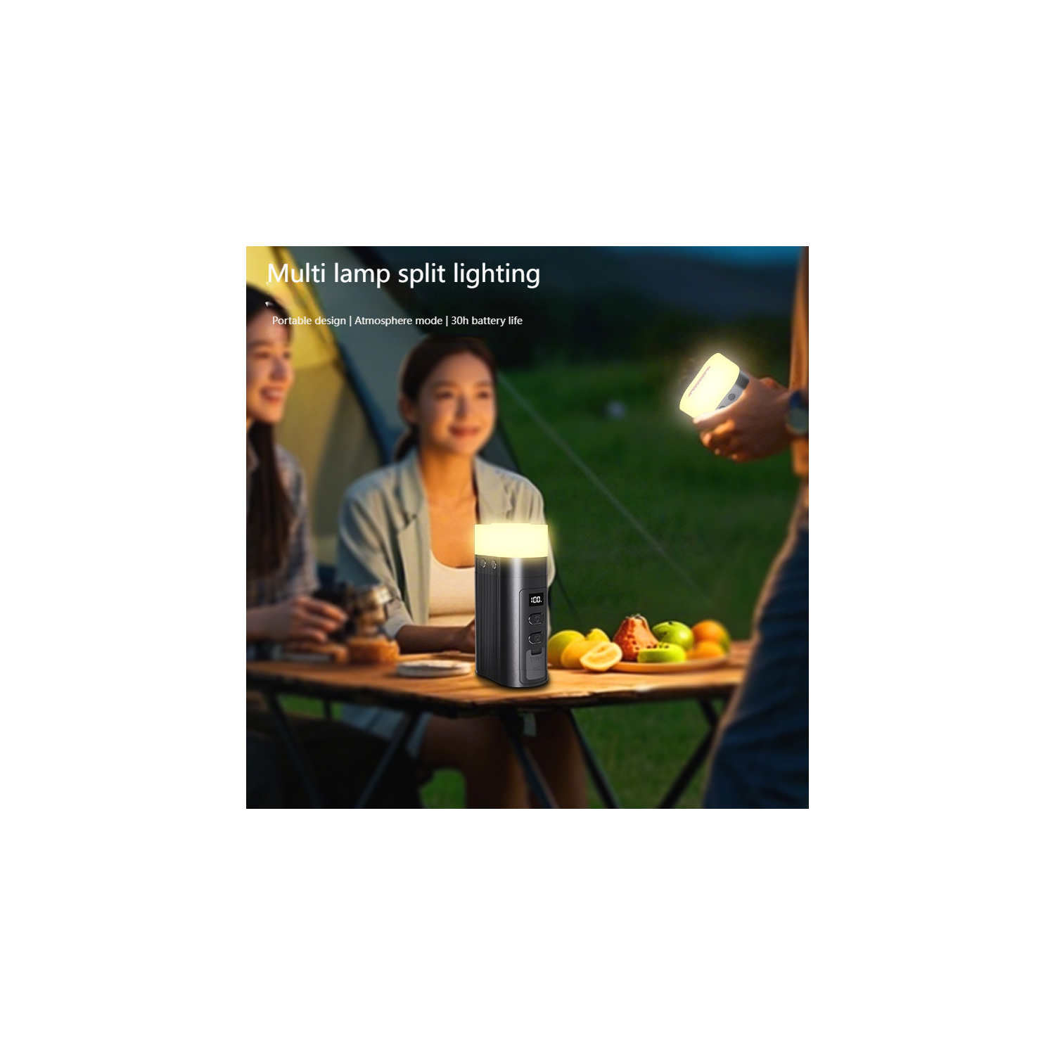 Lampe de camping d'extérieur, très longue autonomie de batterie, lampe de camping d'urgence rechargeable pour tente d'extérieur LED super lumineuse -