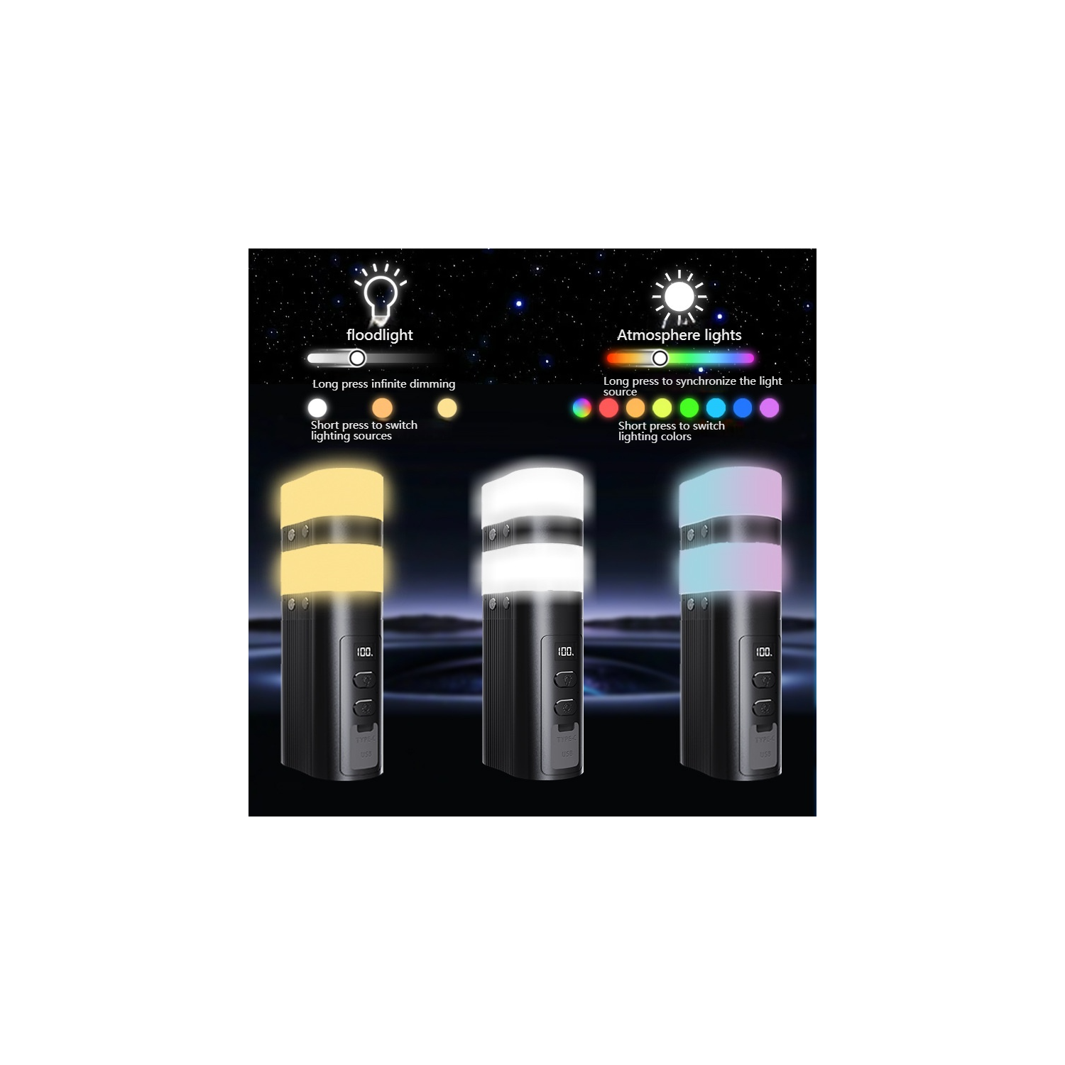 Lampe de camping d'extérieur, très longue autonomie de batterie, lampe de camping d'urgence rechargeable pour tente d'extérieur LED super lumineuse -