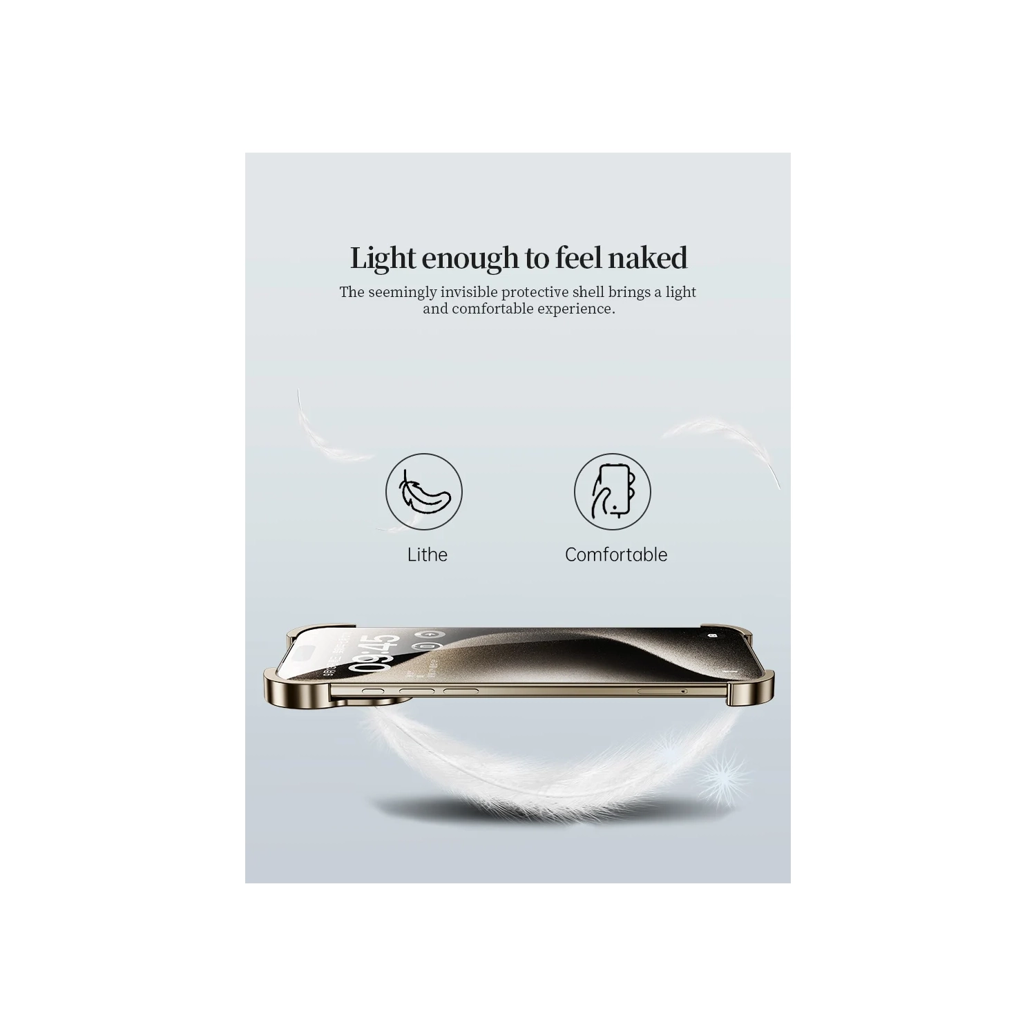 Compatible with iPhone 17 Pro Max, Frameless, Metal Corner Pad, Aluminum Alloy Case with Nude Lens Case - Gray