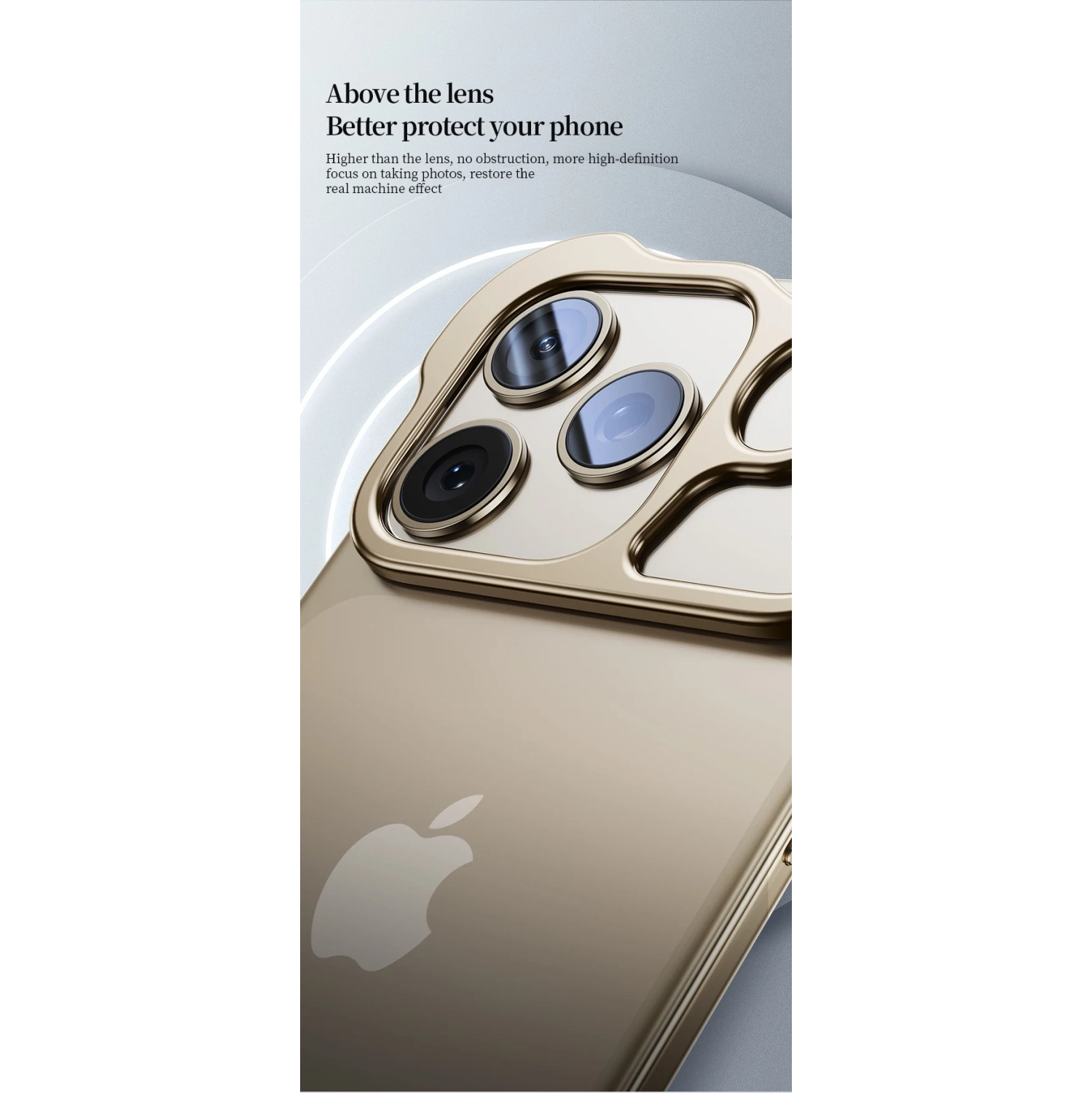 Compatible with iPhone 17 Pro Max, Frameless, Metal Corner Pad, Aluminum Alloy Case with Nude Lens Case - Gray