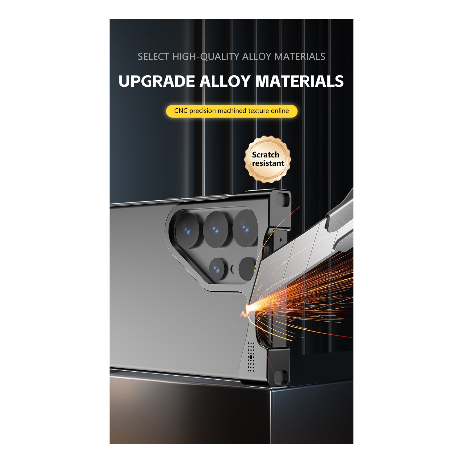 Compatible Samsung S24 Ultra protective case aluminum alloy shell, heat dissipation, drop resistance, with frameless metal corner pads - Purple