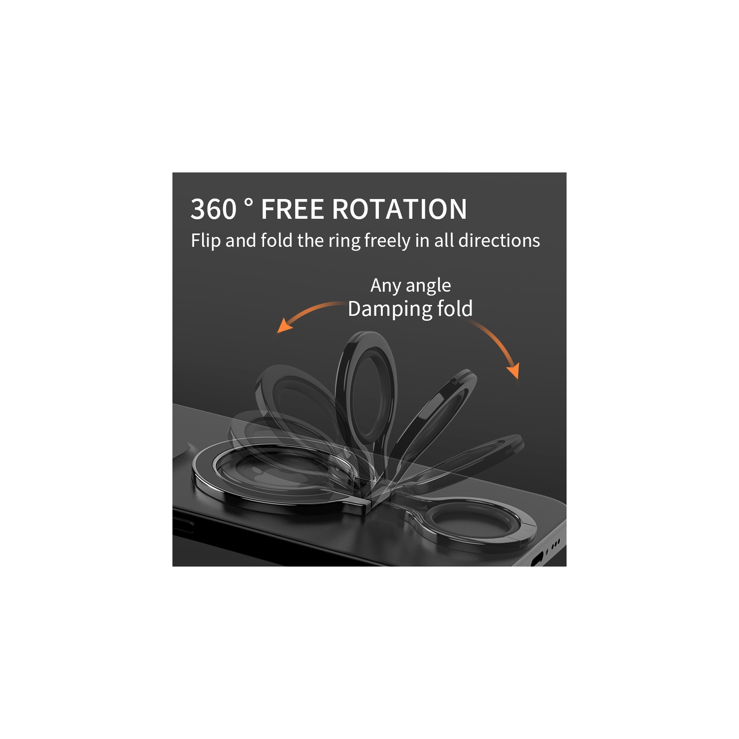 Universal Magnetic Phone Holder for Watching TV Series, Universal Detachable Metal Strong Magnetic Phone Holder with Ring Clip - [Silver + Clear]