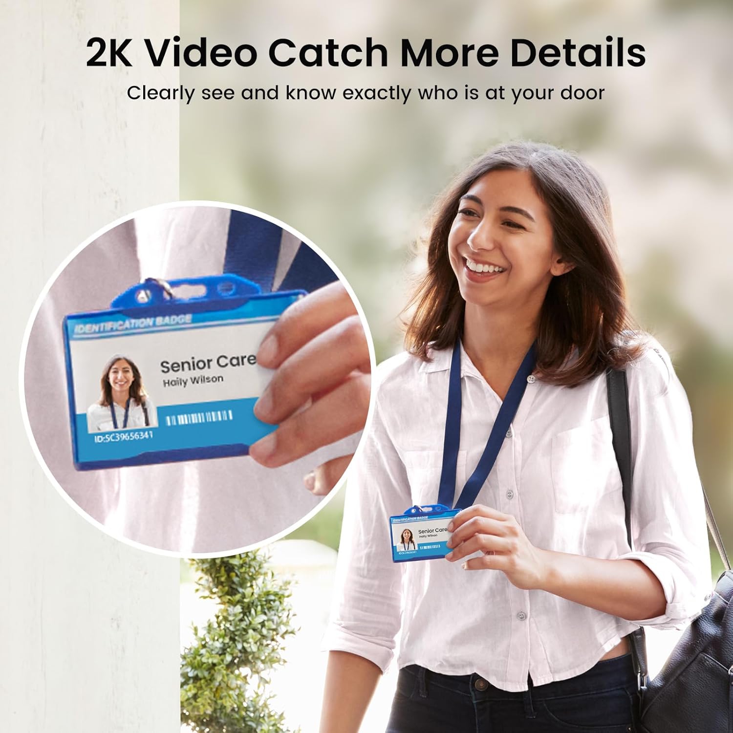 AOSU Doorbell Camera Wireless - Head-to-Toe View, 2.4G Wi-Fi Video Doorbell with Chime, Save Locally or to The Cloud, Smart Human & Package