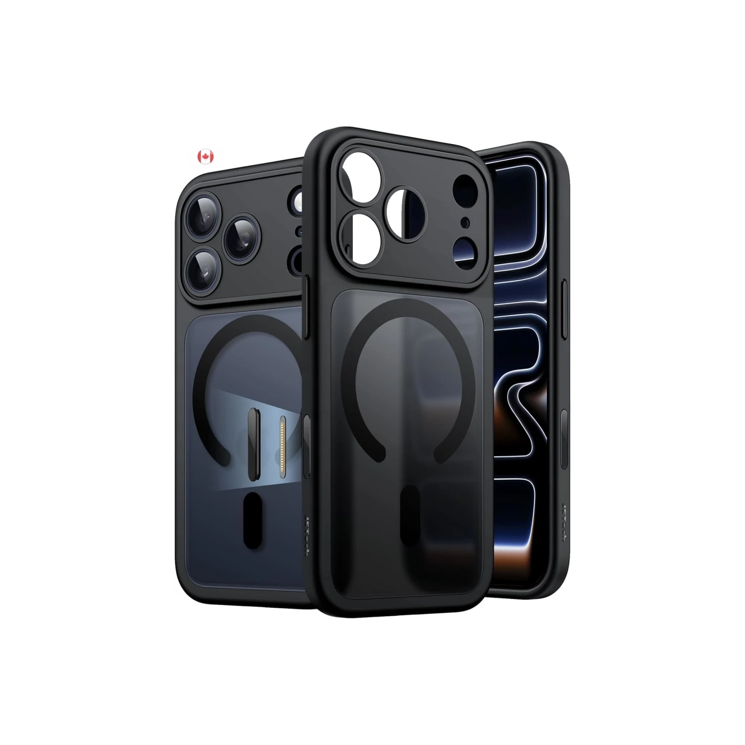 Magnetic Case for iPhone 17 Pro Max 6.9" [MagSafe Compatible] Shockproof Slim Matte Translucent Cover with Camera Button – Black