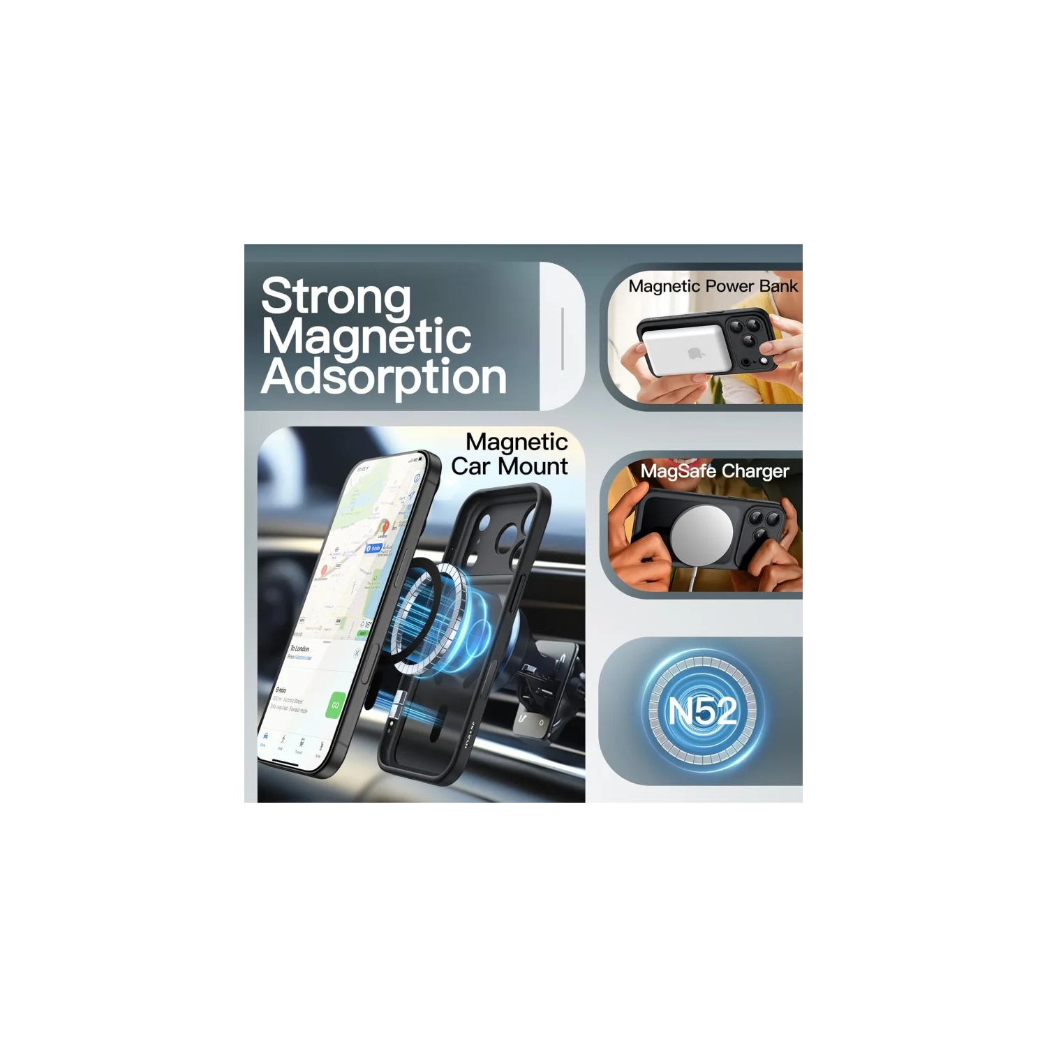 Magnetic Case for iPhone 17 Pro Max 6.9" [MagSafe Compatible] Shockproof Slim Matte Translucent Cover with Camera Button – Black