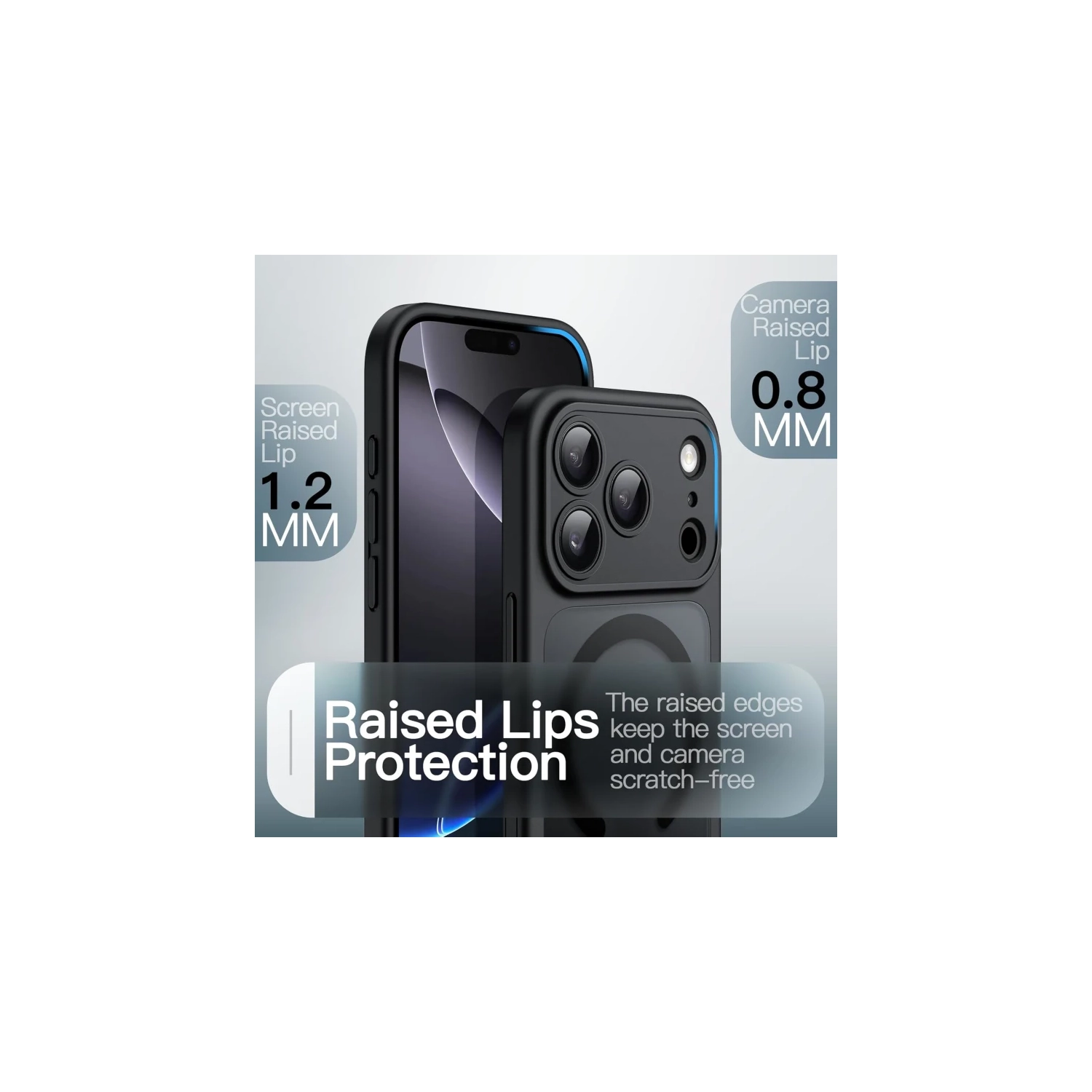 Magnetic Case for iPhone 17 Pro Max 6.9" [MagSafe Compatible] Shockproof Slim Matte Translucent Cover with Camera Button – Black