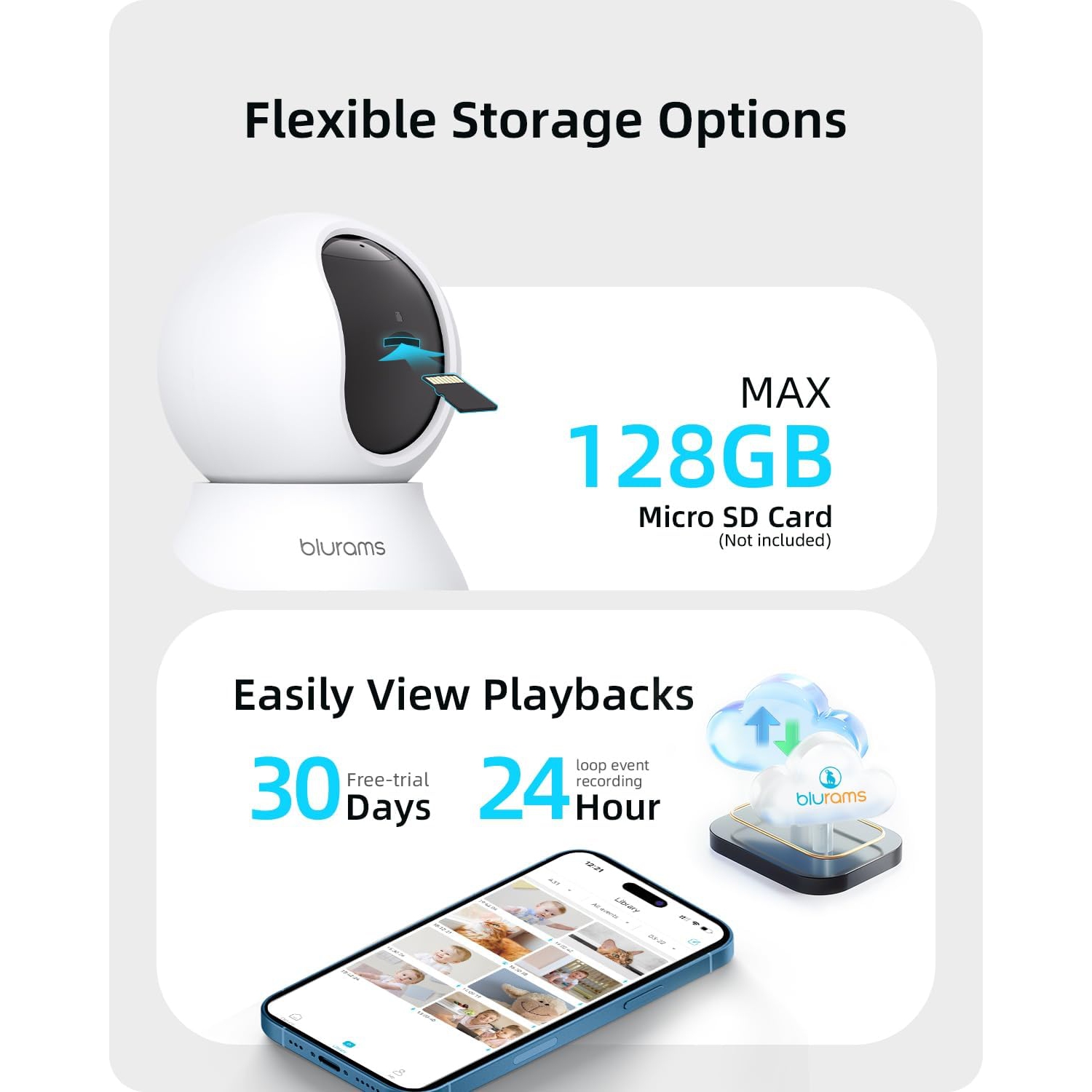 blurams Pet Camera, 2K Home Security Camera for Baby/Elder/Pet, Motion Tracking, 2-Way Audio, IR Night Vision, 360° View Home Camera Works with Alexa