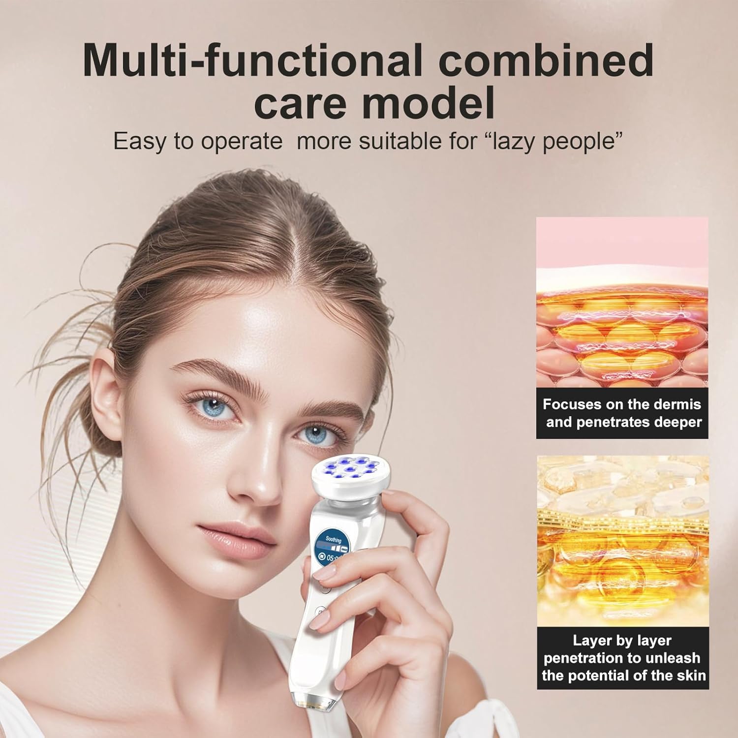 Beauty Massager for Face and Neck,Facial Massager for Skin Care,Red Light Skin Tester,Beauty Device for Facial Skin Tightening & Smooth