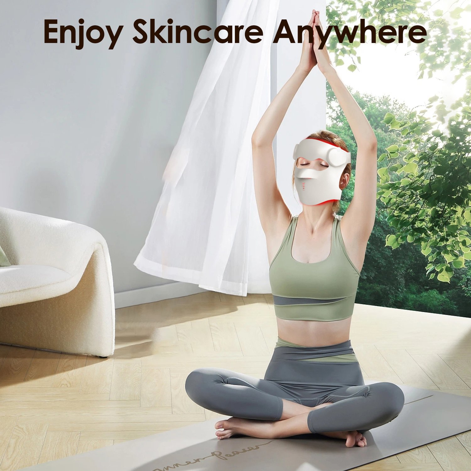 Red Light Therapy for Face,Wireless Led Light Therapy Face Mask,850nm Infrared & Red Light Facial Mask,Rechargeable Led Face Mask for Skin Care