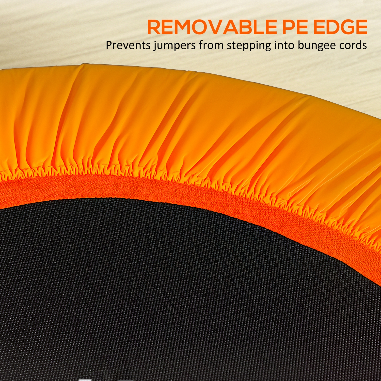 Soozier 39" Mini Exercise Trampoline Indoor Fitness Rebounder w/ Adjustable T-Bar Orange