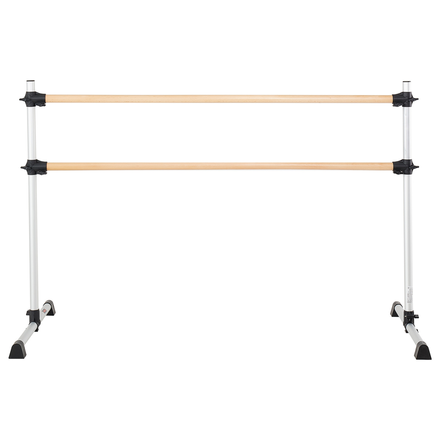 VEVOR 6 Ft Ballet Barre,Double Beechwood Barre Bar, Freestanding Portable Ballet Stretching Dance Bars, Height Adjustable Anti-Wobble Fitness Gym