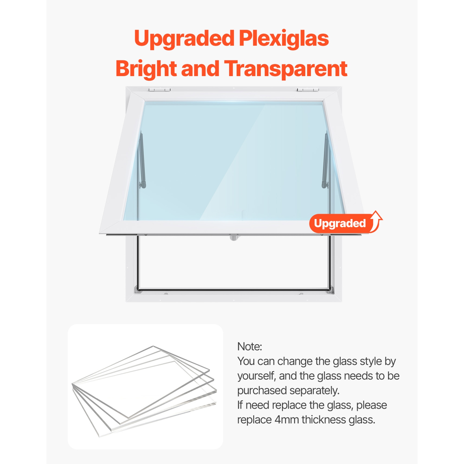 VEVOR 36x36 in Concession Window, Aluminum Alloy Frame Service Window for Food Truck, Up to 85 Degrees Stand Serving Window with Awning Door and Drag
