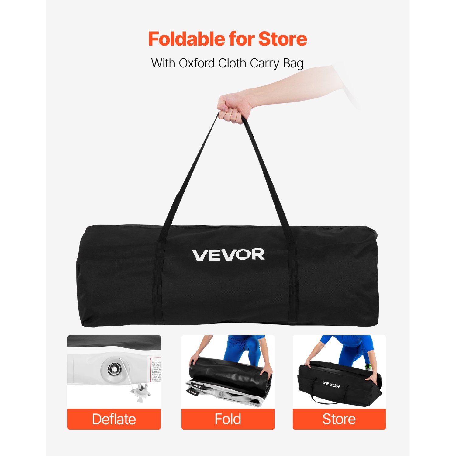 VEVOR 10x10 ft 600W Wrestling Mat Inflatable, Martial Arts Thick Mat for Home Gym Exercise, PVC Foldable Training Mats with Air Pump, for Gymnastics,