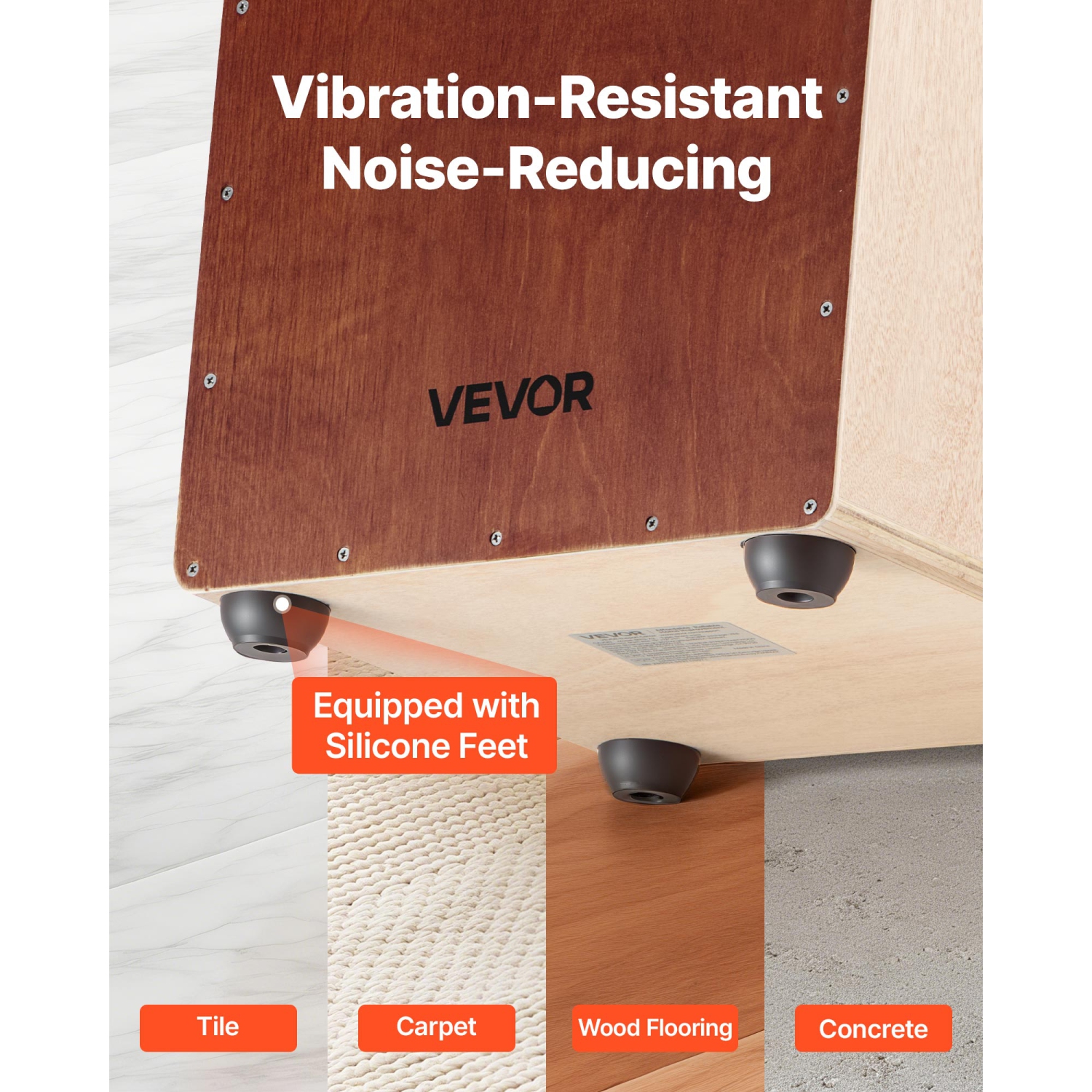 Grande boîte cajon 12 x 12 x 20&nbsp;po VEVOR, avec&nbsp;&nbsp;fils Snare internes,&nbsp;&nbsp;&nbsp;boîte à percussion en bois