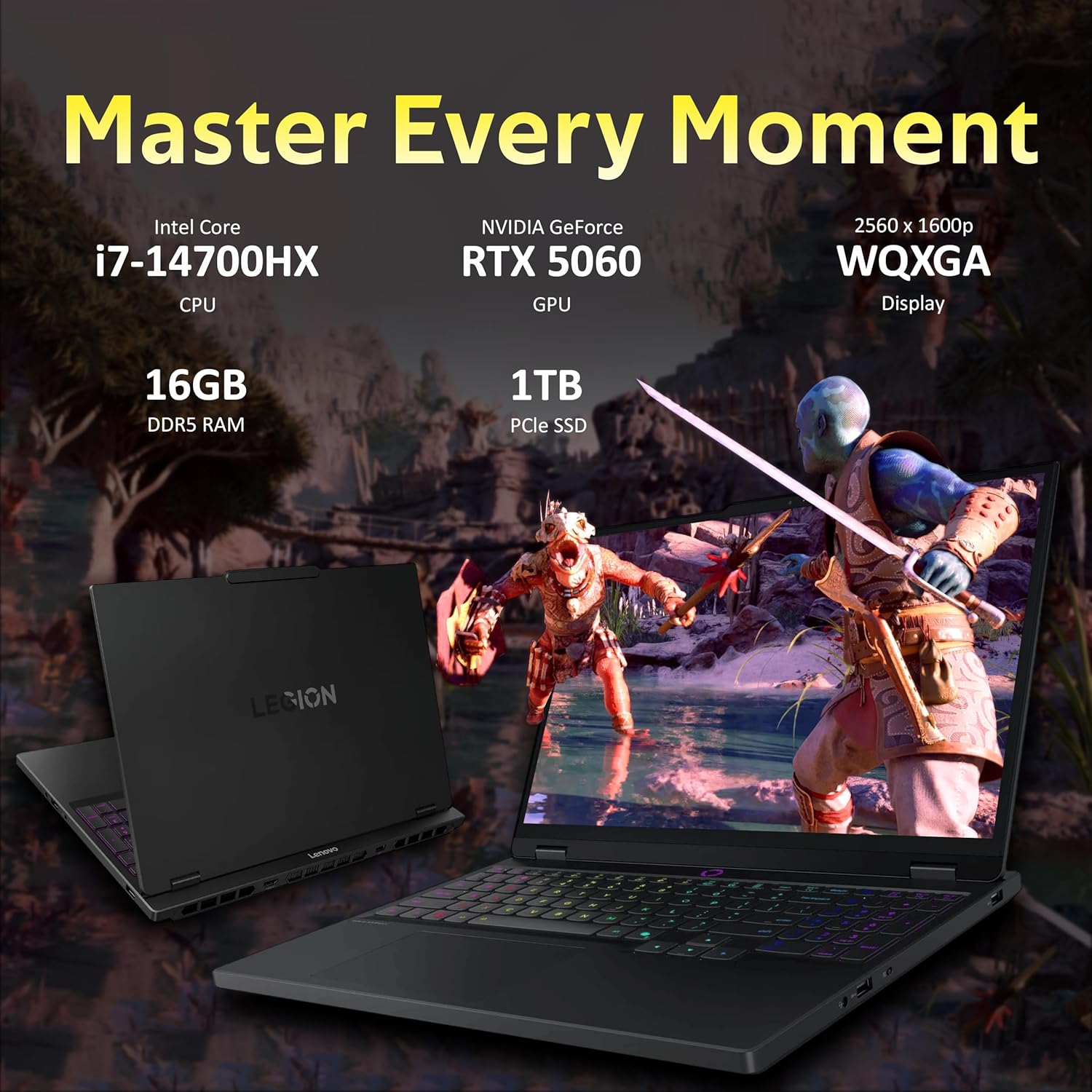 Lenovo Legion 5 15.1'' 165Hz Gaming Laptop, Intel i7-14700HX,GeForce RTX 5060 Graphics,1TB SSD, 16GB DDR5,24-Zone RGB Backlit Keyboard,Win 11 Pro,