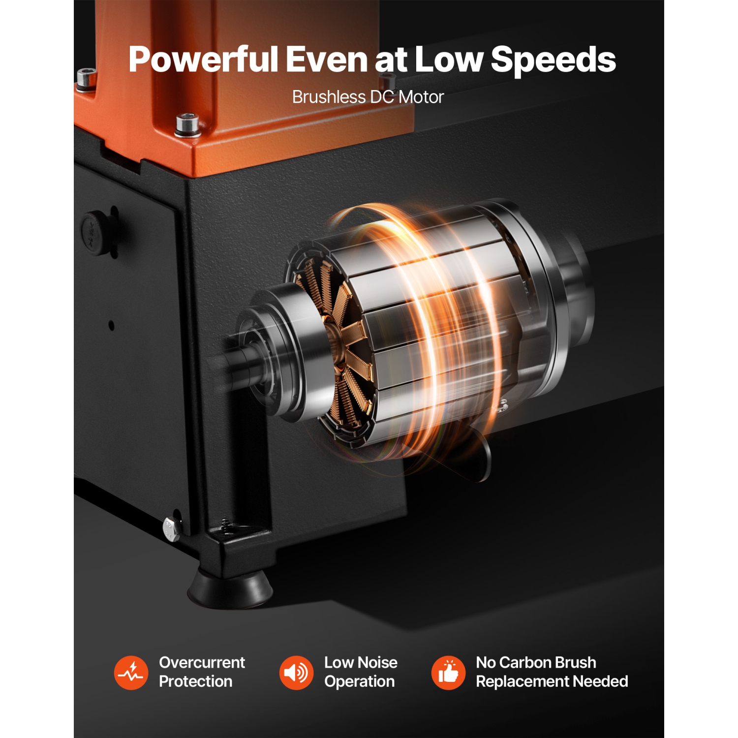 Tour d'établi VEVOR 1 HP de 12 x 18 po, Lathe à bois de table de travail avec vitesse variable de 0 à 3800 tr/min, moteur c.c. sans