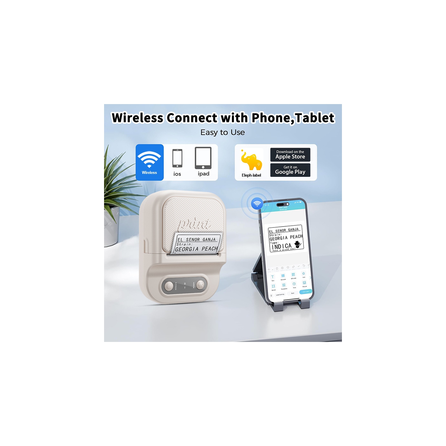 Home smart label printer, portable price label machine, name sticker, notebook storage sticker printing