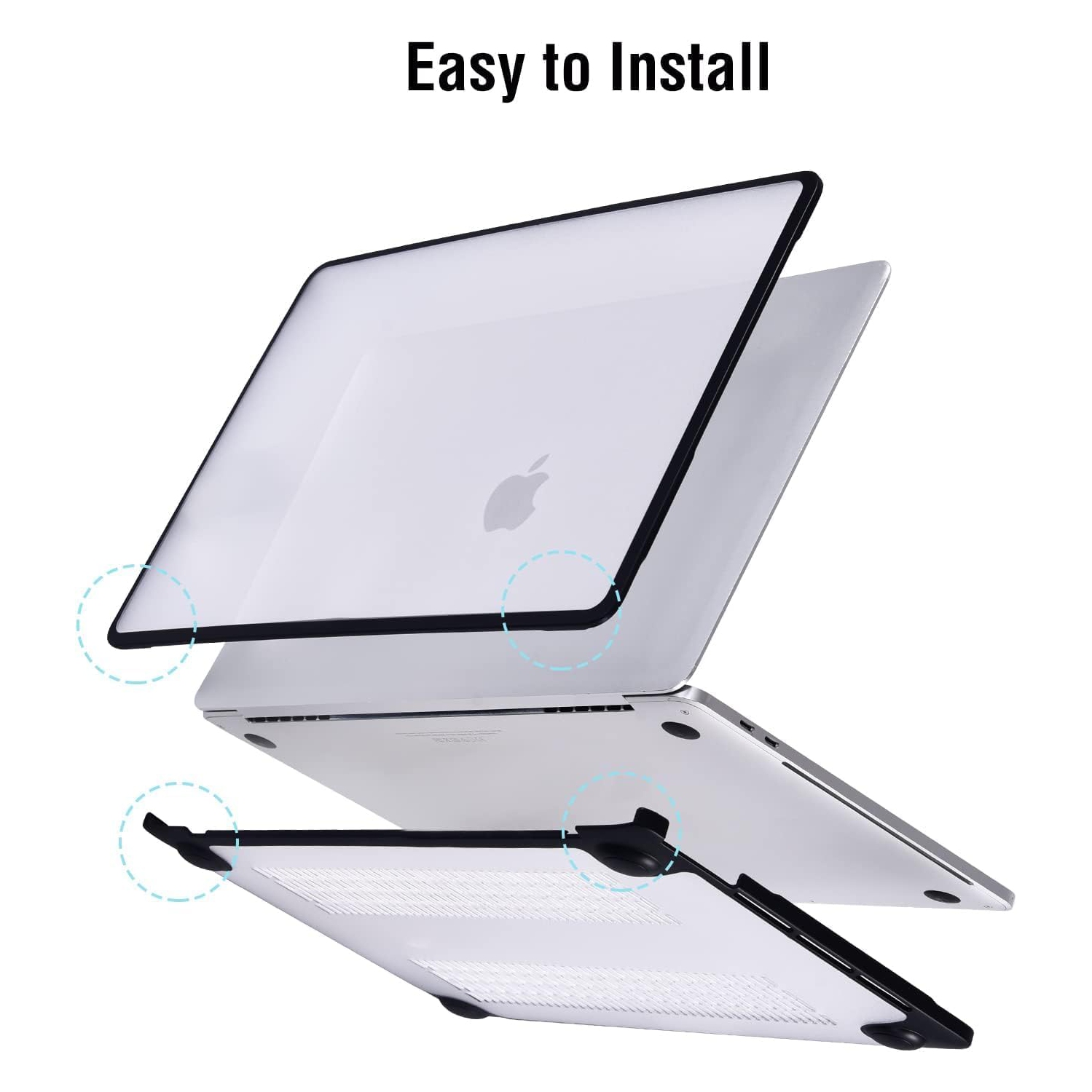 Suitable for the new MacBook Air 15 A2941 A3114 A3241 Apple laptop protective case frosted shell - TPU gray edge + transparent PC