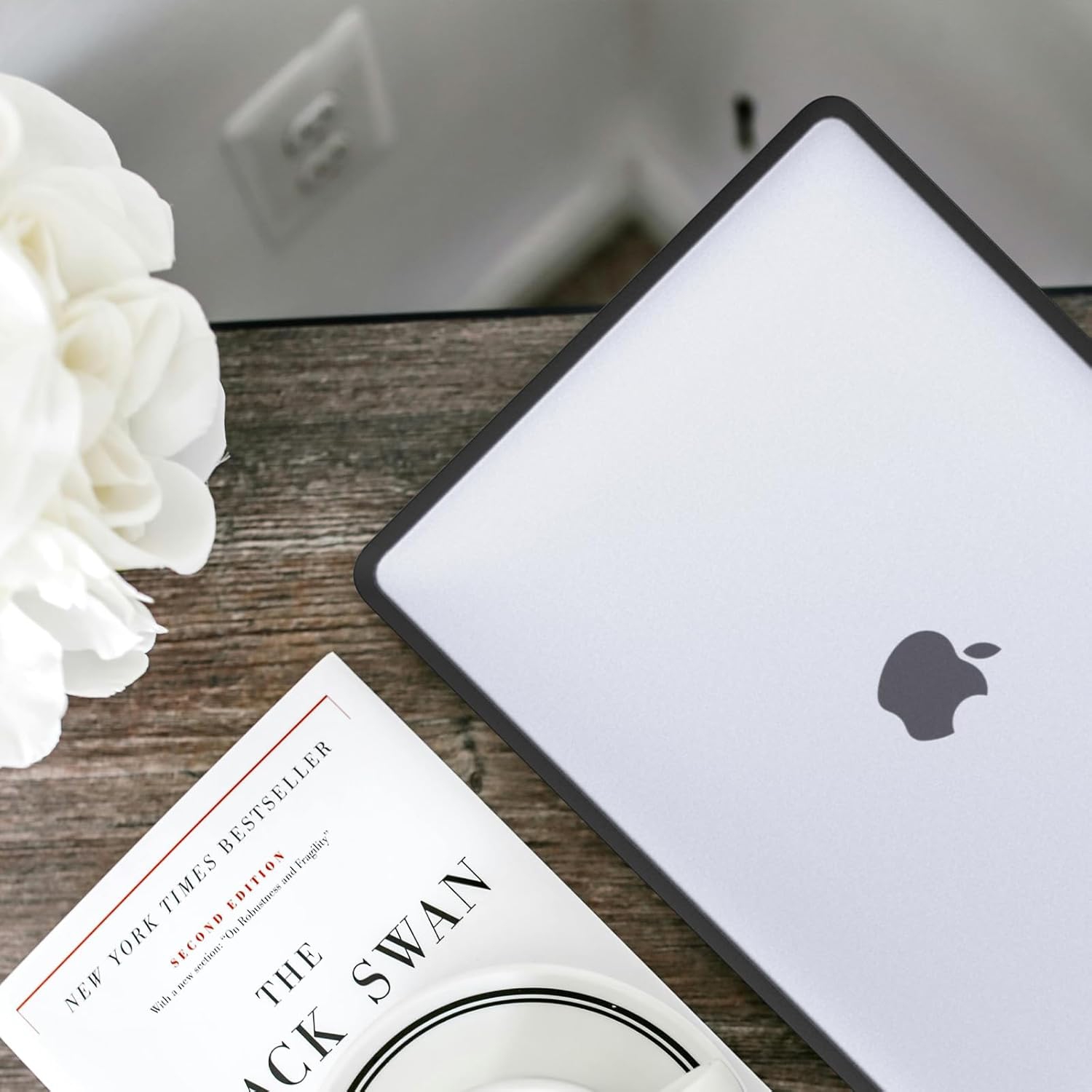 Convient pour MacBook Air 13,6 A2681 A3113 A3240 Étui protecteur pour ordinateur portable Apple Étui givré - TPU bord gris + PC transparent