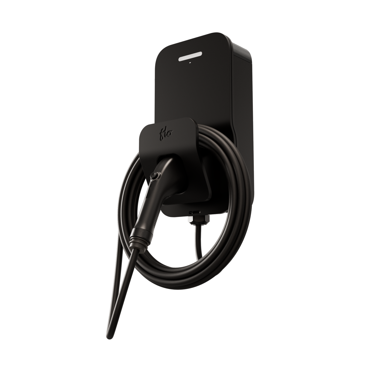 FLO Home – Station de recharge X8 de 80 A pour véhicule électrique, câblé, station de recharge J1772 niveau 2 pour véhicule électrique, noir absolu