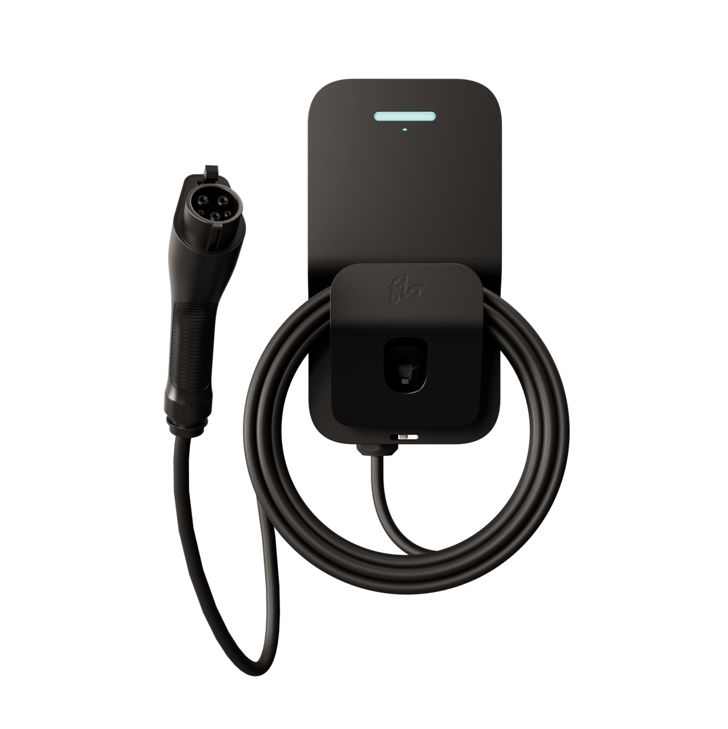 FLO Home – Station de recharge X8 de 80 A pour véhicule électrique, câblé, station de recharge J1772 niveau 2 pour véhicule électrique, noir absolu