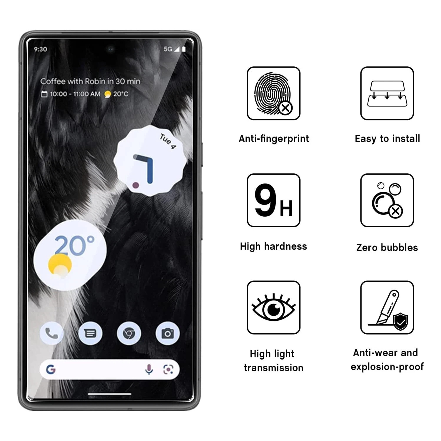 [2 Packs] Protecteur d'écran en verre trempé Premium de CS pour Pixel 10 Pro Fold de Google, étui et sans bulles