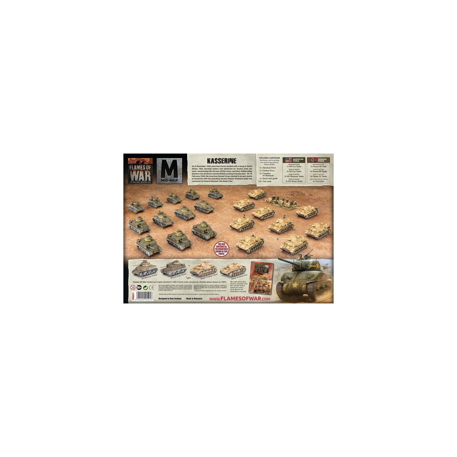 Ensemble de départ Flames of War Desert de mi-guerre | Kasserine Nouveau