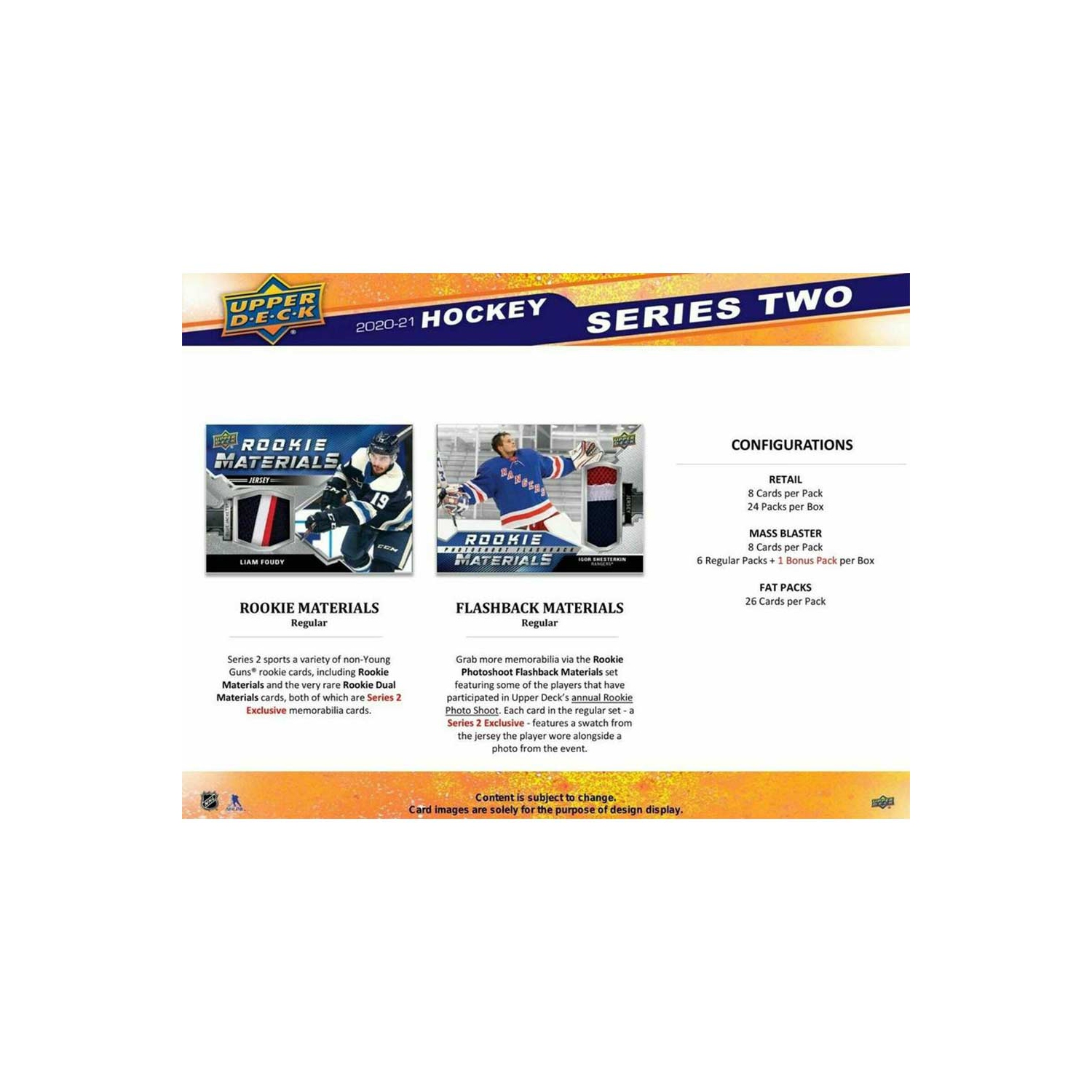 2021 UPPER DECK HOCKEY CARD SERIES 2 RETAIL NEW