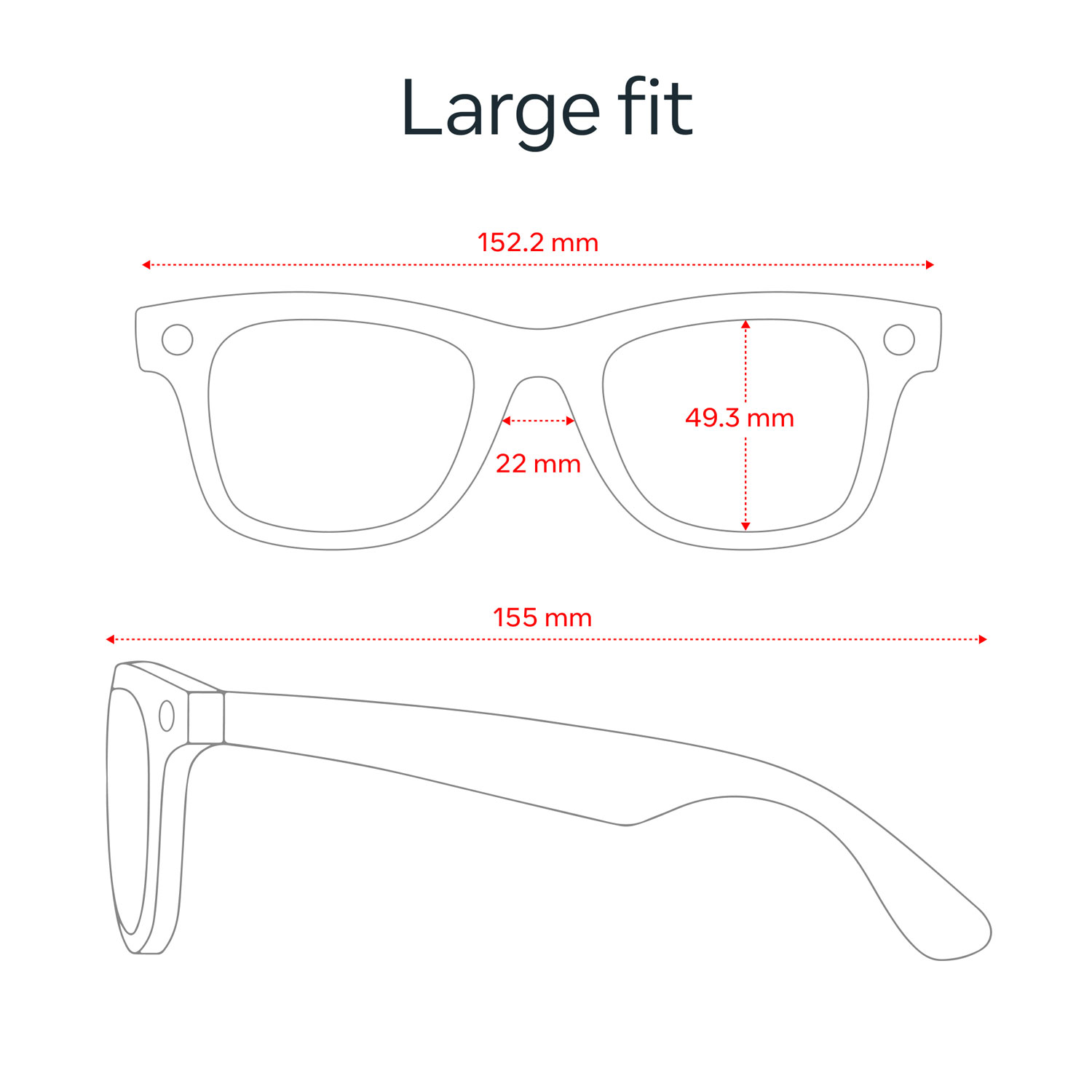 Ray-Ban | Meta Wayfarer Glasses with AI, Photo, Video, Audio & Messaging - Matte Black/Clear