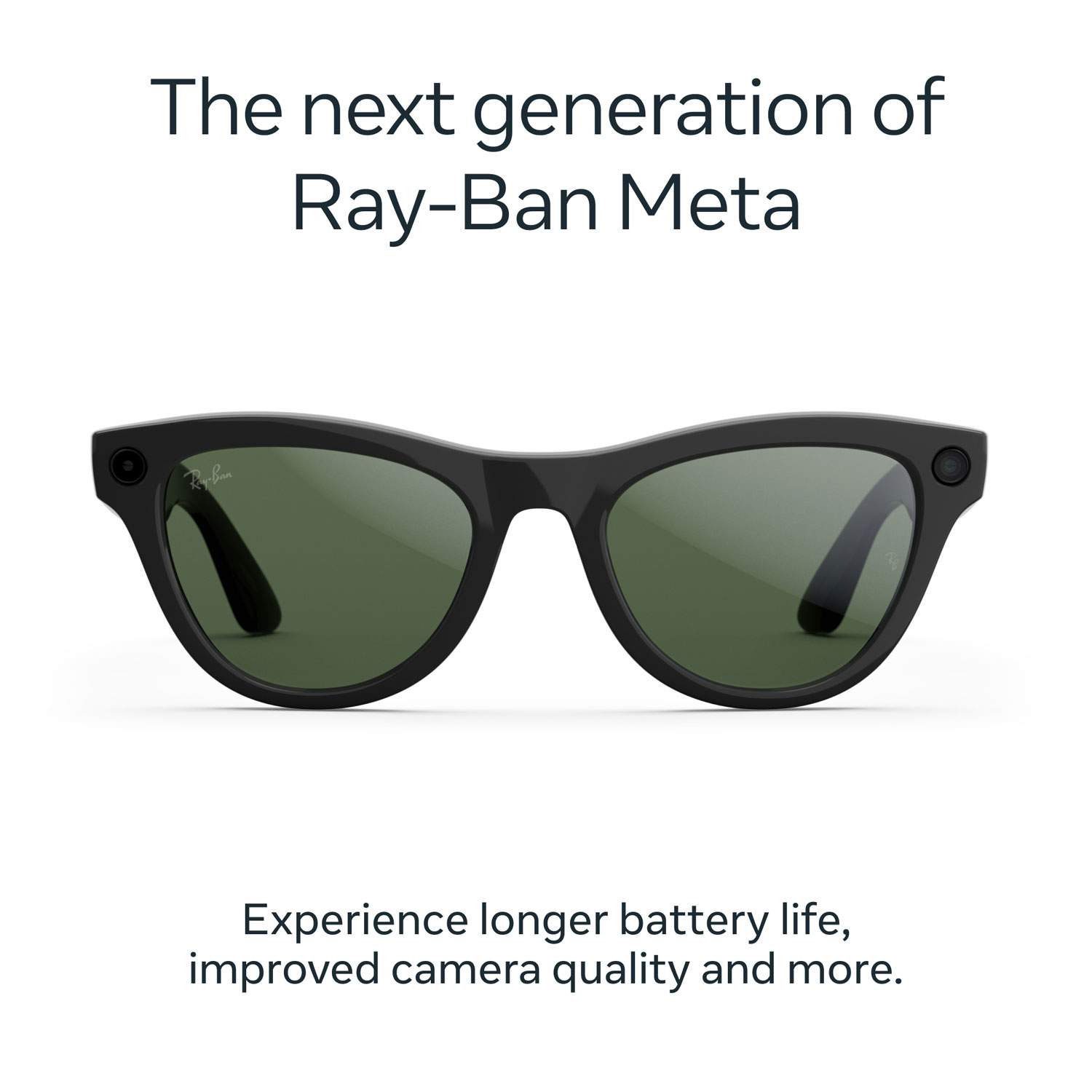 Lunettes Skyler de Ray-Ban | Meta avec IA, photo, vidéo, audio et messagerie - Noir brillant/Transitions vert graphite