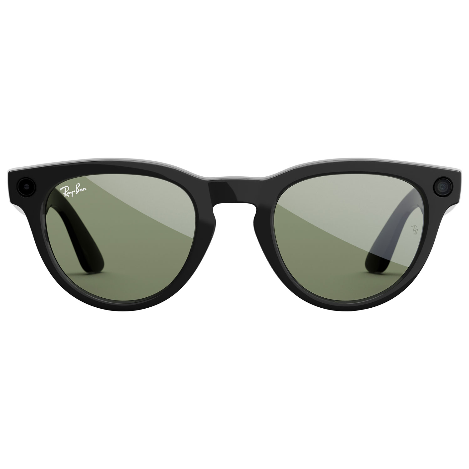 Ray-Ban | Meta Headliner Glasses with AI, Photo, Video, Audio & Messaging - Shiny Black/G-15 Green - Low Bridge Fit