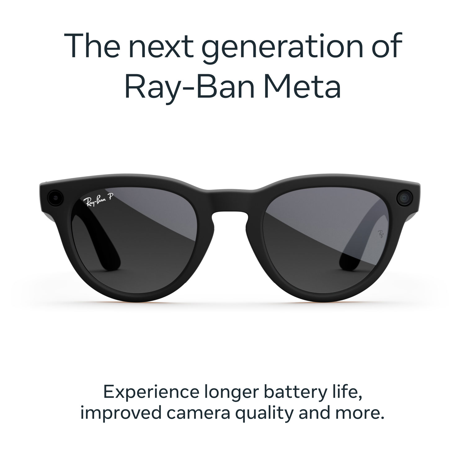 Lunettes Headliner de Ray-Ban | Meta avec IA, photo, vidéo, audio et messagerie - Noir mat/Graphite dégradé polarisé - Pont ordinaire