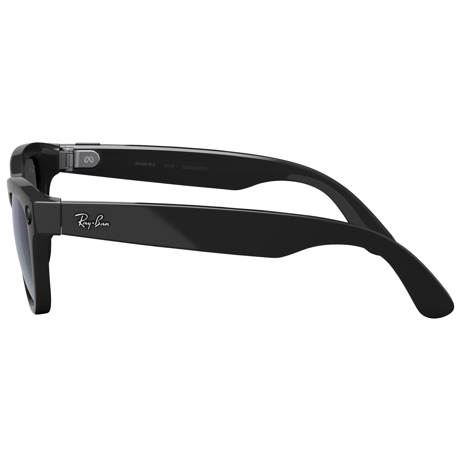 Lunettes Skyler de Ray-Ban | Meta avec IA, photo, vidéo, audio et messagerie - Noir brillant/Verres polarisés graphite dégradé