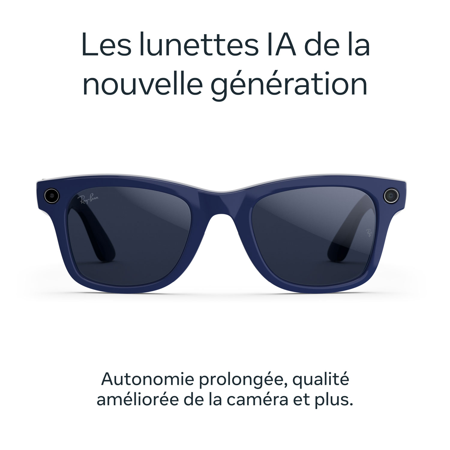 Lunettes Wayfarer de Ray-Ban | Meta avec IA, photo, vidéo, audio et messagerie - Bleu/Transitions saphir