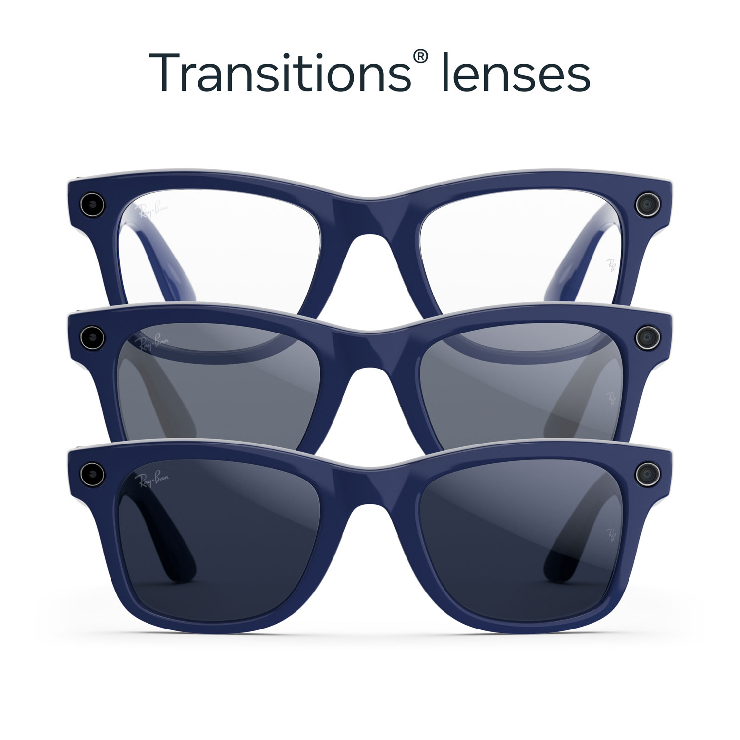 Lunettes Wayfarer de Ray-Ban | Meta avec IA, photo, vidéo, audio et messagerie - Bleu/Transitions saphir