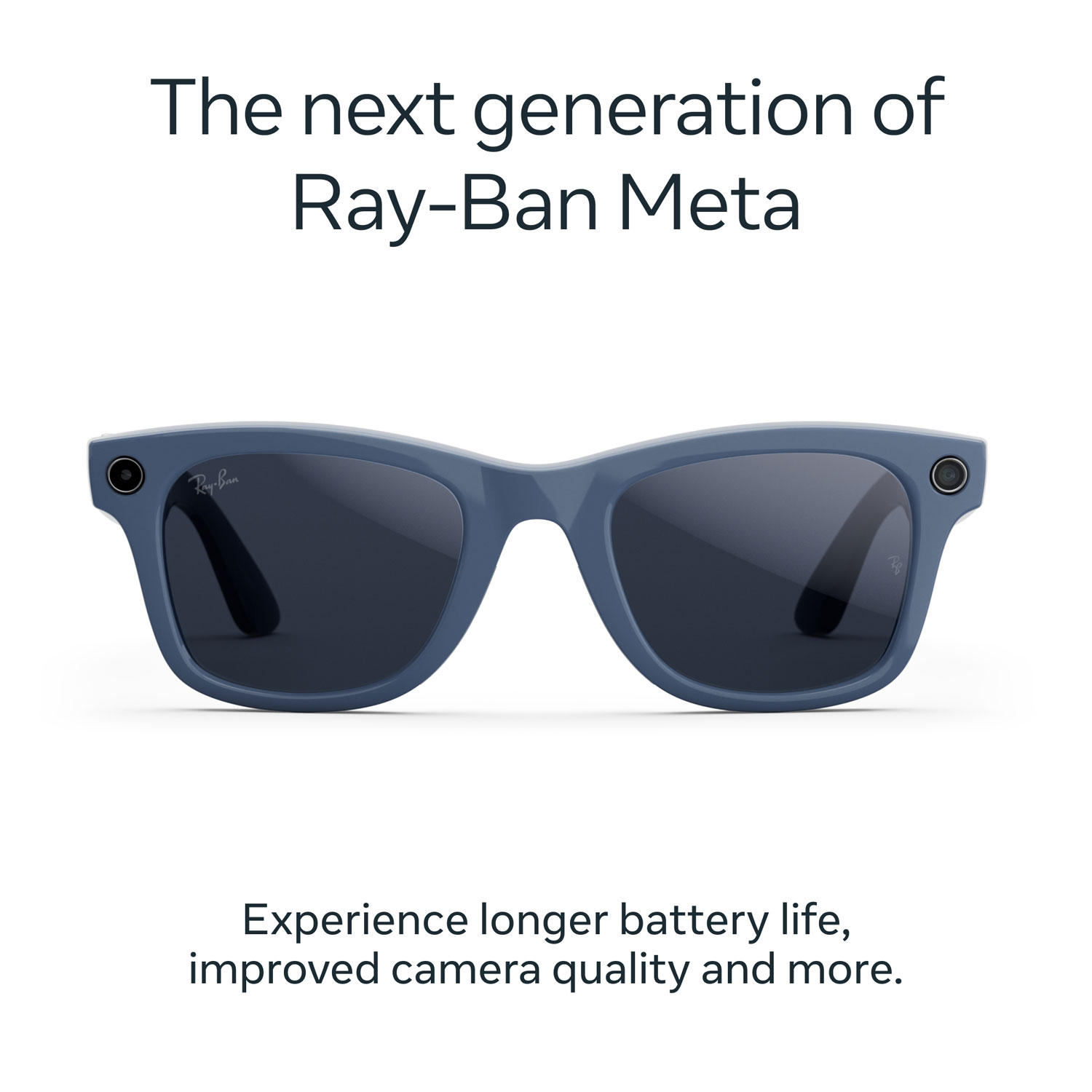 Ray-Ban | Meta Wayfarer Glasses with AI, Photo, Video, Audio & Messaging - Shiny Cosmic Blue/Transitions Sapphire - Large