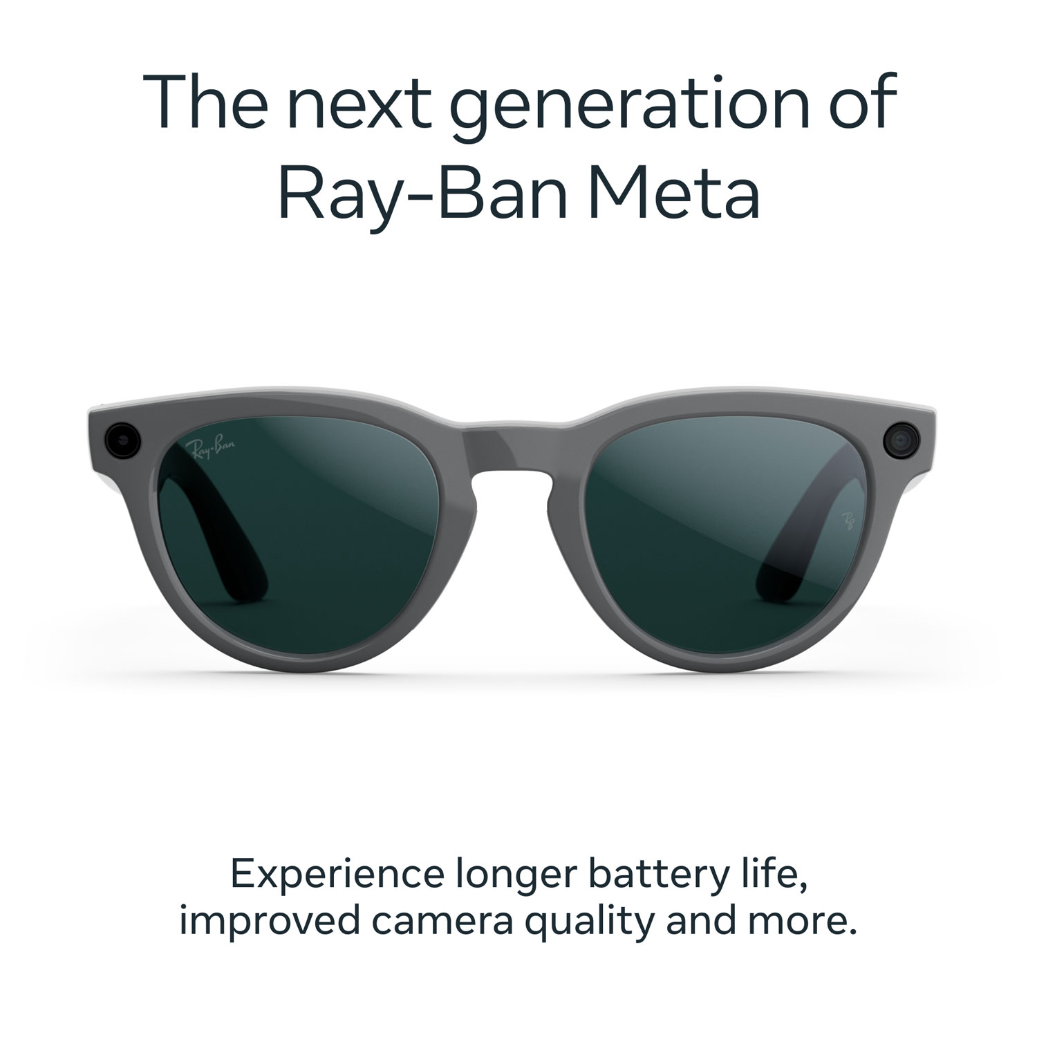 Lunettes Headliner de Ray-Ban | Meta avec IA, photo, vidéo, audio et messagerie - Gris astéroïde brillant/Transitions émeraude