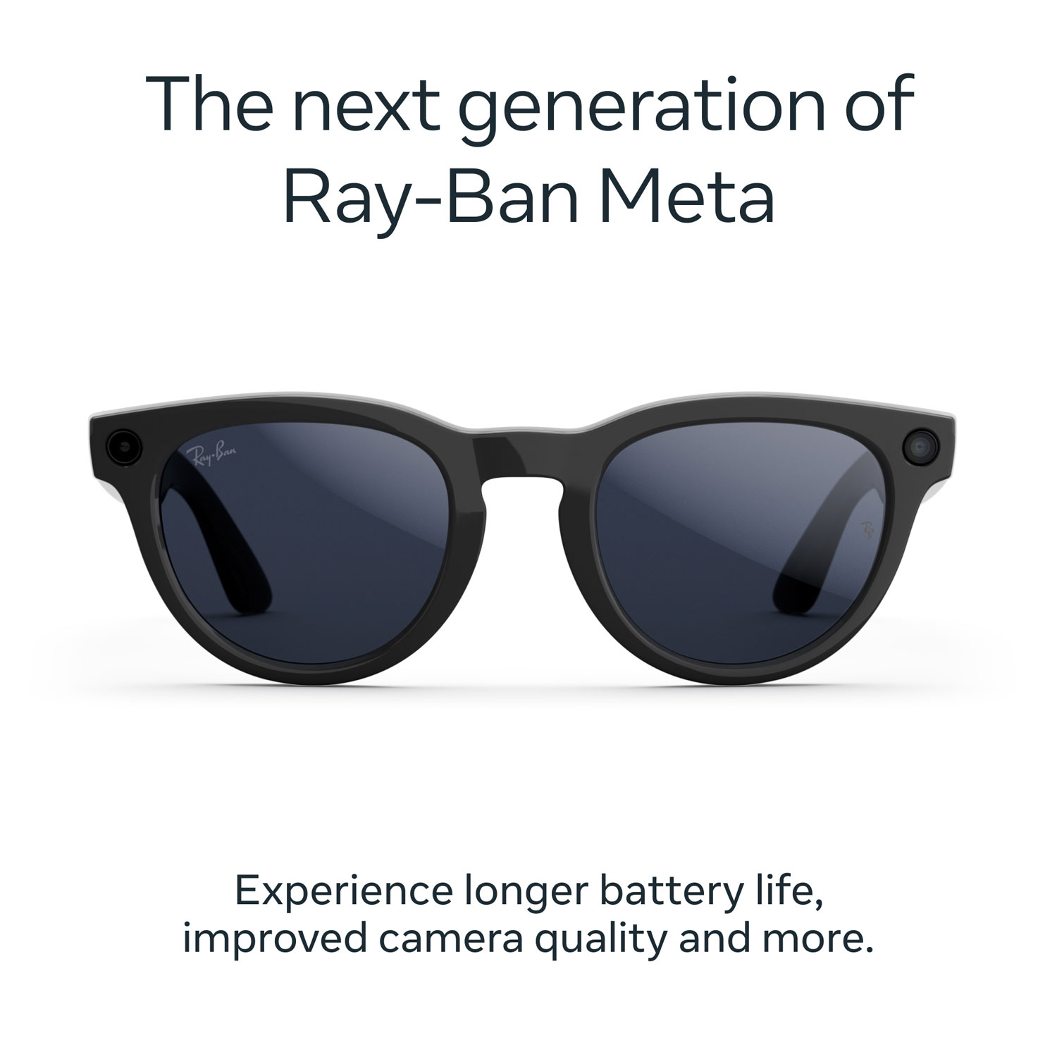 Lunettes Headliner de Ray-Ban | Meta avec IA, photo, vidéo, audio et messagerie - Noir brillant/Transitions saphir
