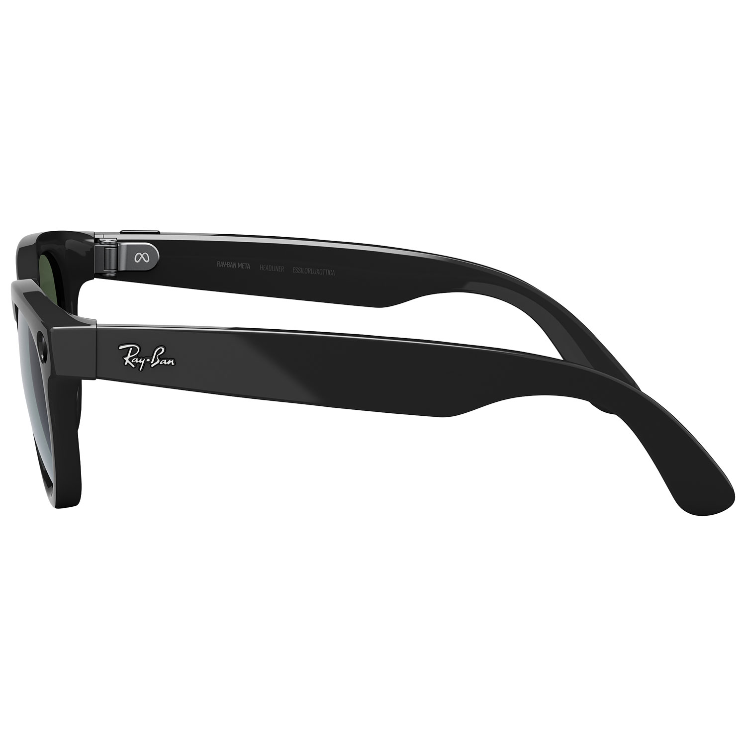 Ray-Ban | Meta Headliner Glasses with AI, Photo, Video, Audio & Messaging - Shiny Black/Transitions Graphite Green
