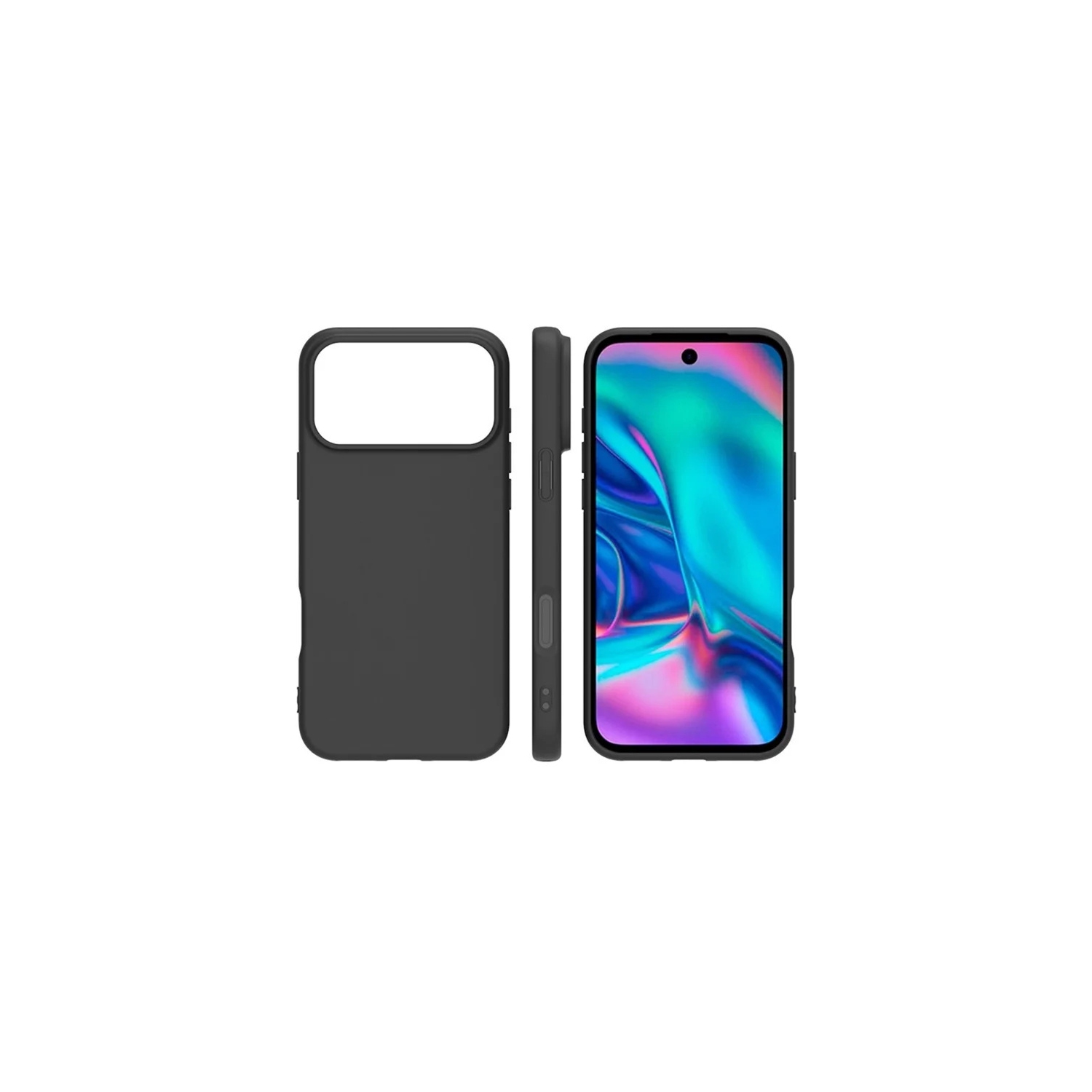 [CS] Thin TPU Bumper Soft Case Back Cover for iPhone 17 Pro, Black