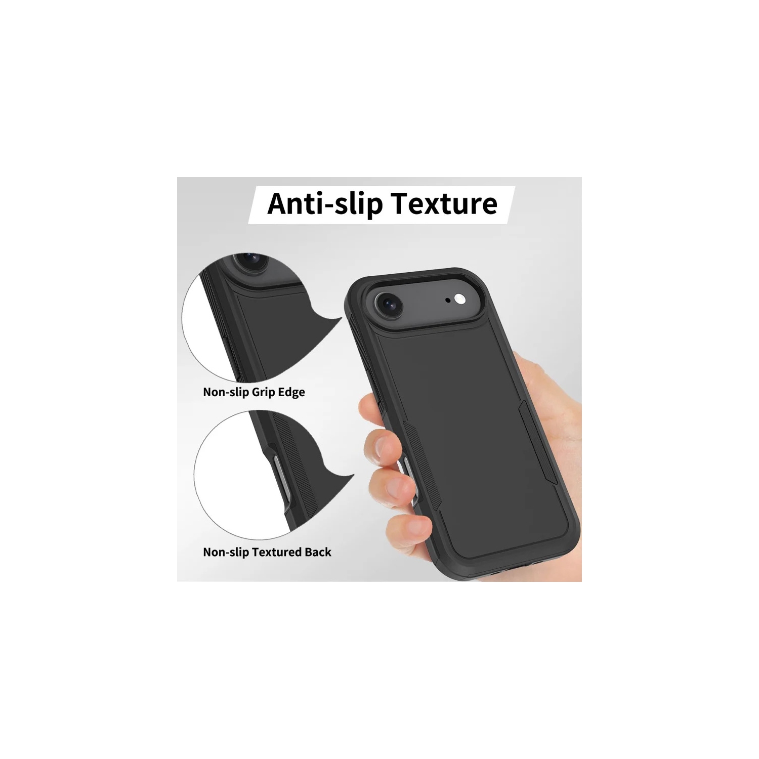 [CS] Dual Layers Heavy Duty Rubber Armor Hard Case Cover for iPhone 17 Air, Midnight Green