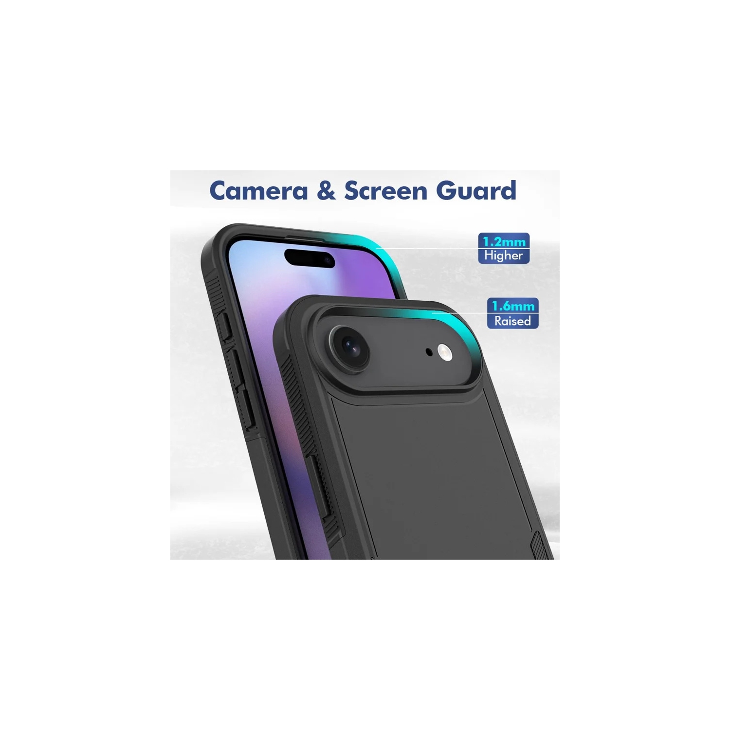 [CS] Dual Layers Heavy Duty Rubber Armor Hard Case Cover for iPhone 17 Air, Purple