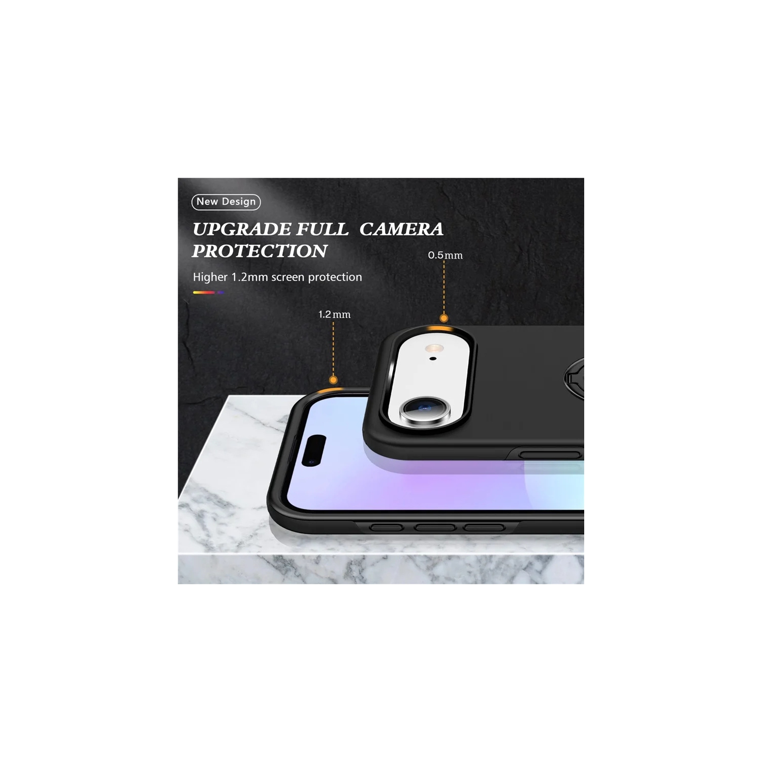 [CS] Hybrid Magnetic Kickstand Invisible Ring Case Cover for iPhone 17 Air, Purple