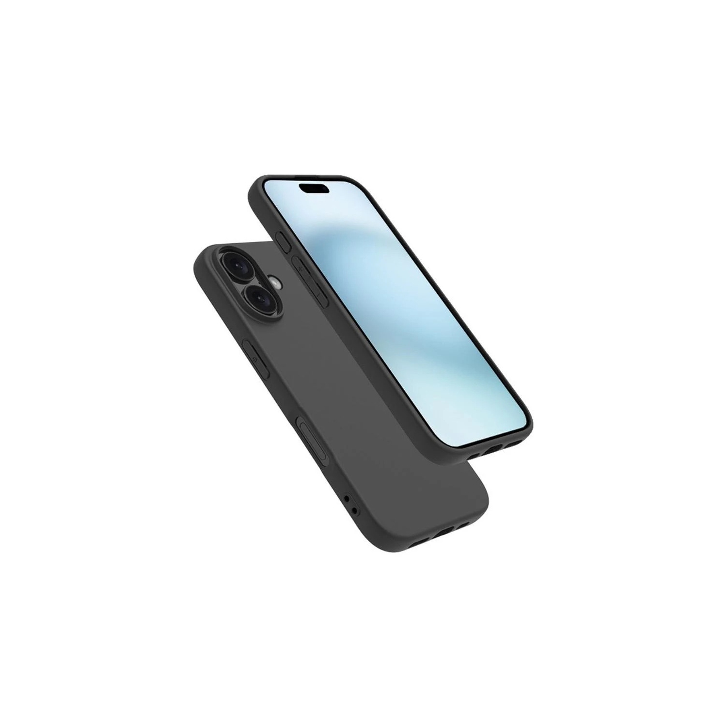 [CS] Thin TPU Bumper Soft Case Back Cover for iPhone 17, Black