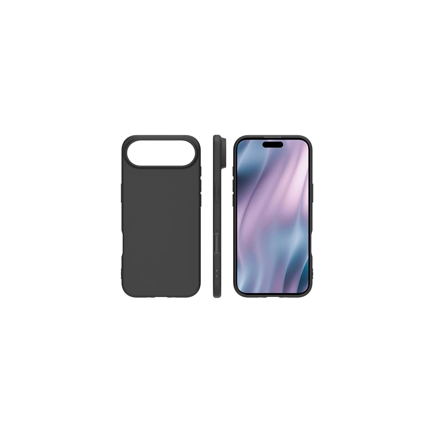 [CS] Thin TPU Bumper Soft Case Back Cover for iPhone 17 Air, Black