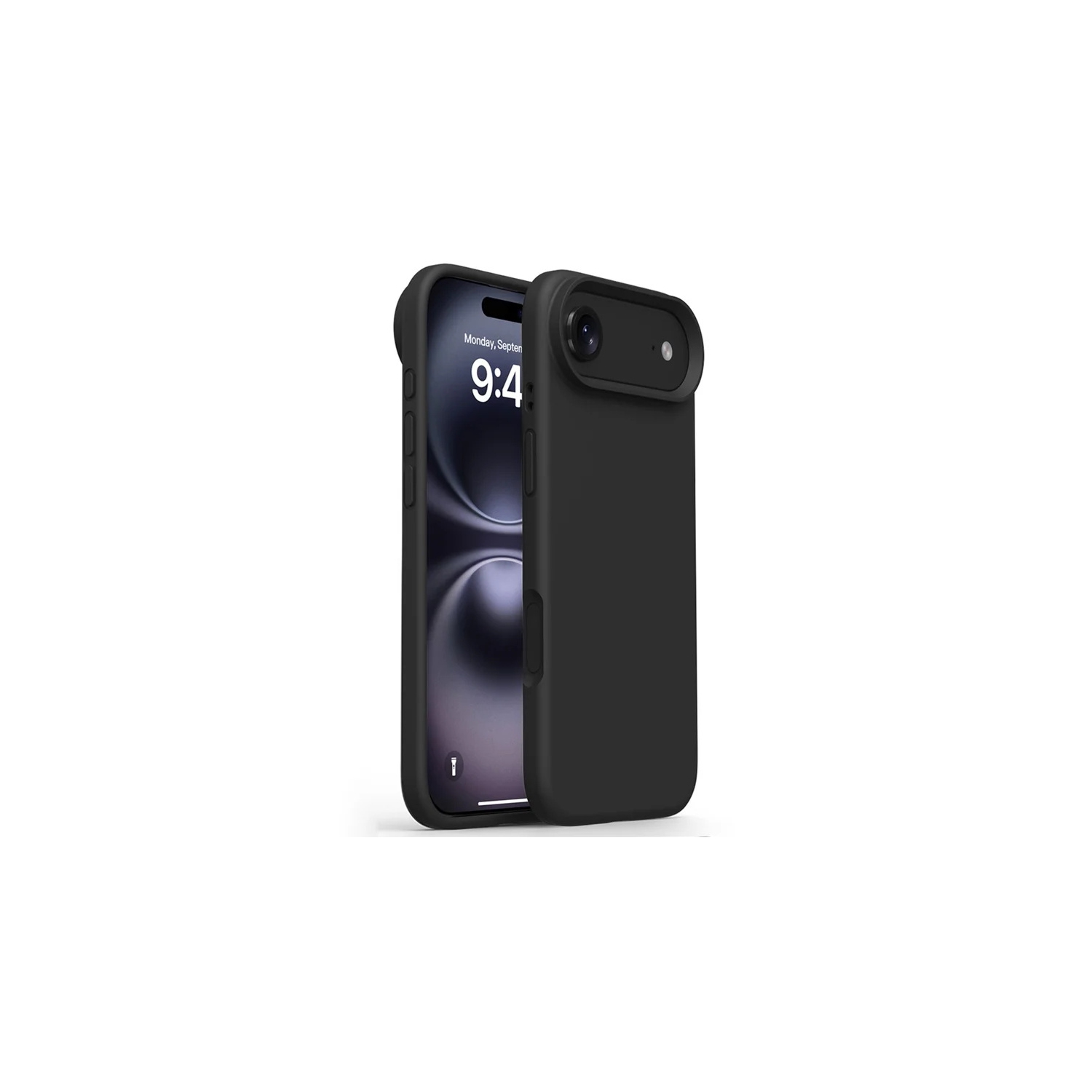 [CS] Slim Soft Liquid Silicone Gel Rubber Case Back Cover for iPhone 17 Air, Black