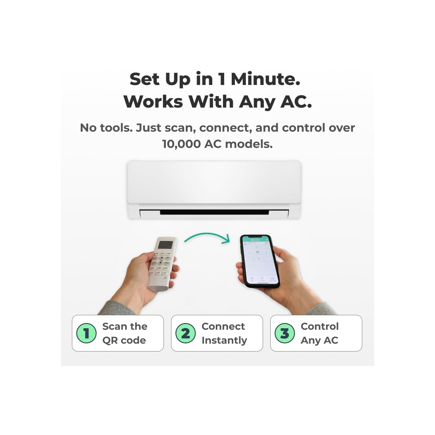 Sensibo Sky, Smart Home Air Conditioner System - Quick & Easy Installation. Maintains Comfort with Energy Efficient App - Automatic On/Off. Wifi,