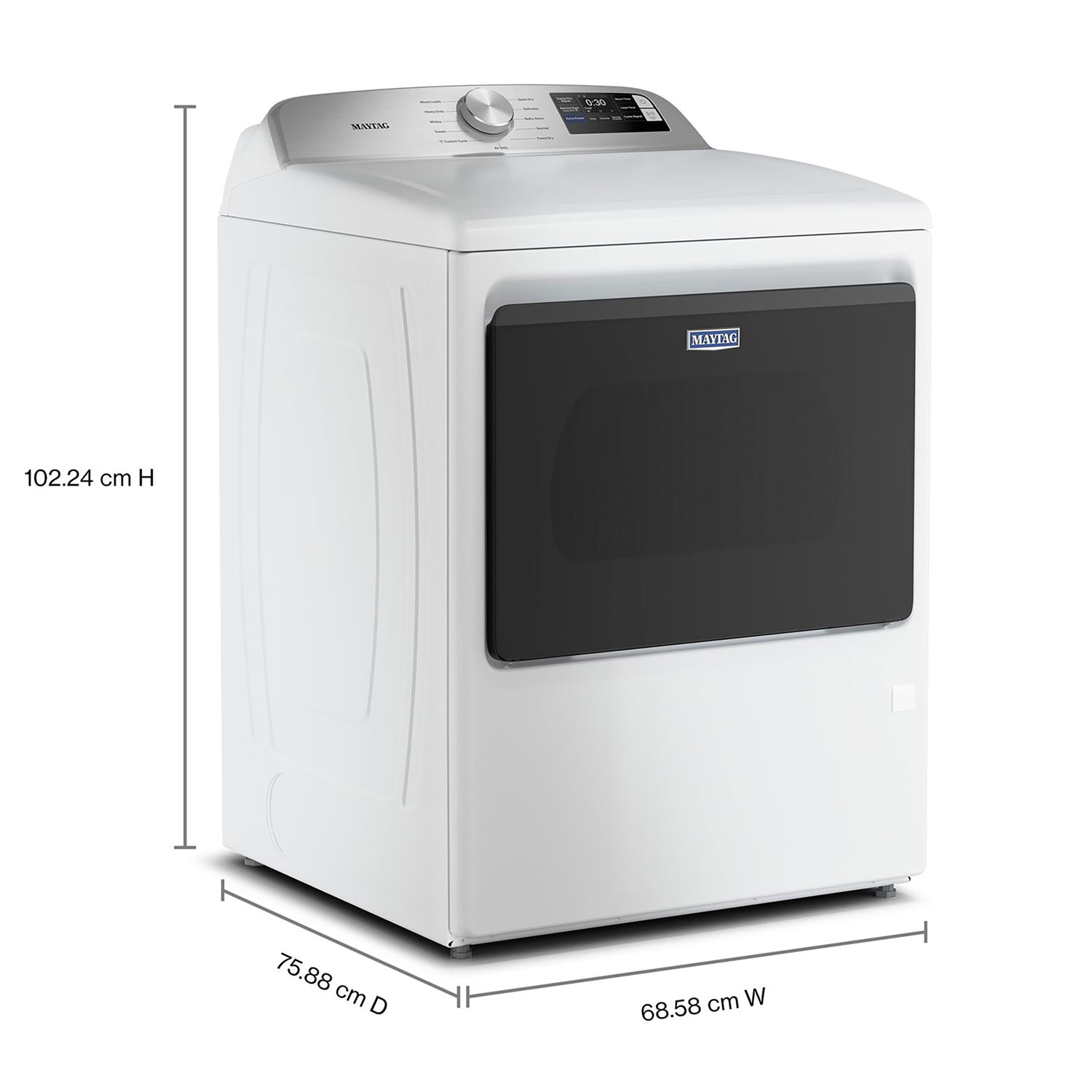 Maytag 7.4 Cu. Ft. Gas Steam Dryer - White