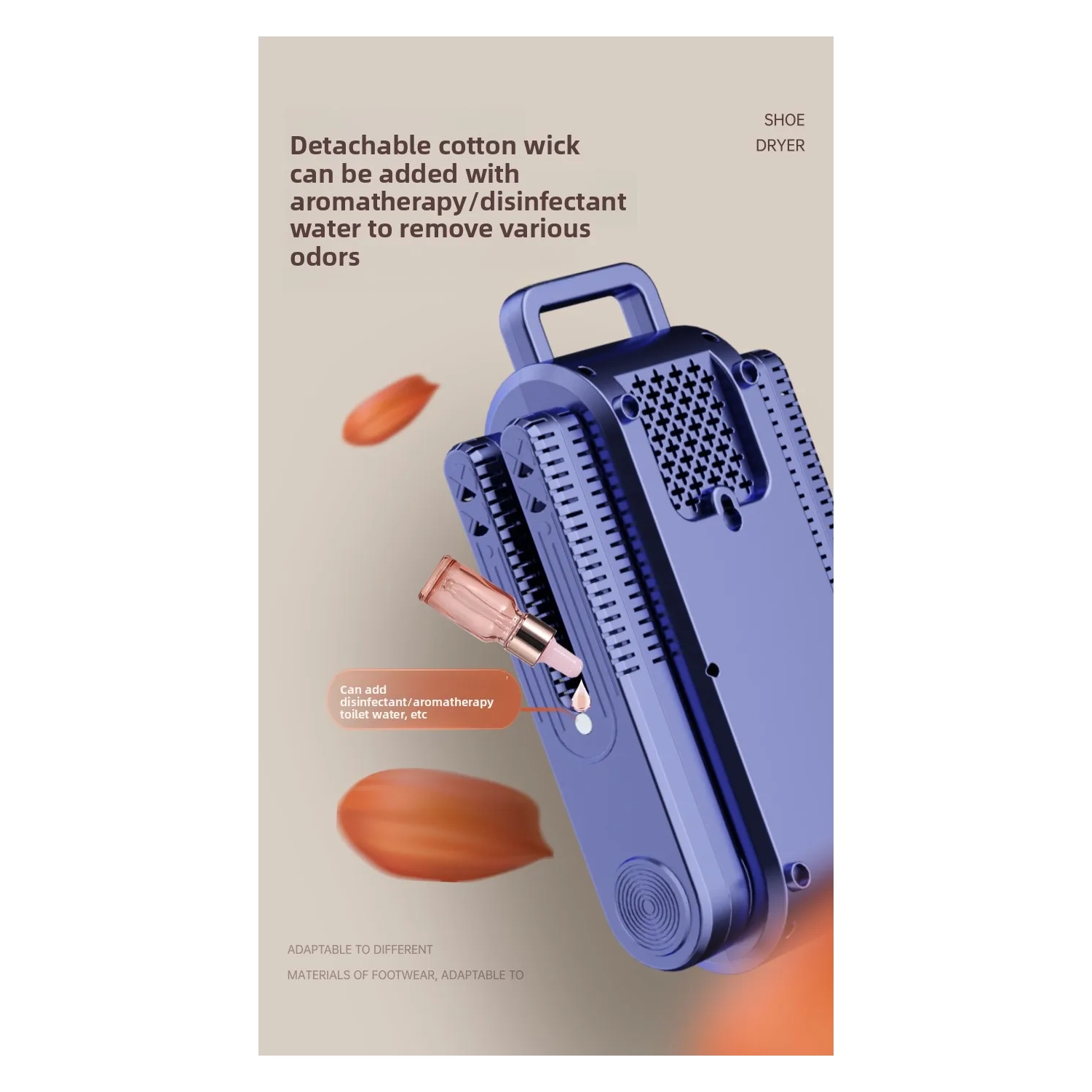 Sèche-chaussures Chaussure électrique et séchoir à bottes portatif Design pliable à 180° Smart Display pour chaussures Gants Chapeaux Chaussettes